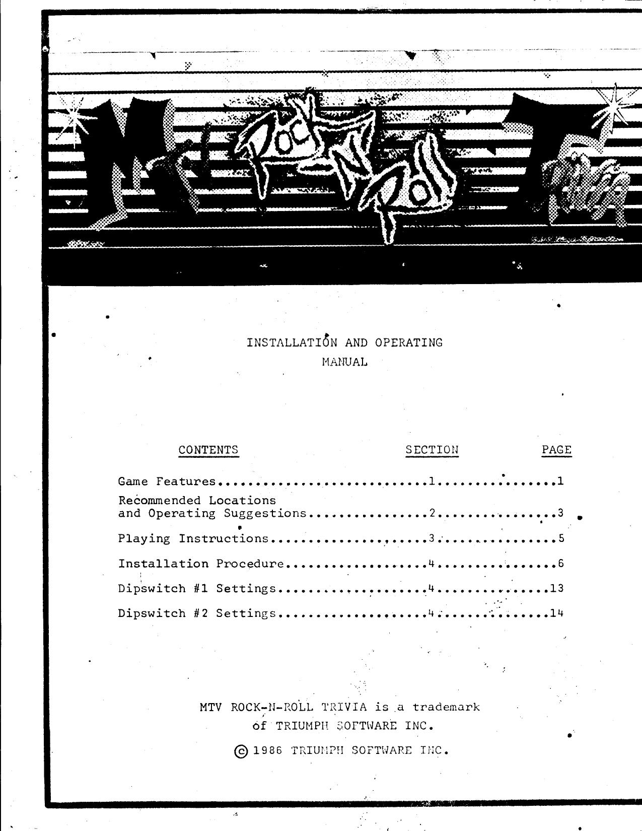 MTV Rock'n'Roll Trivia (Installation & Operating) (U)