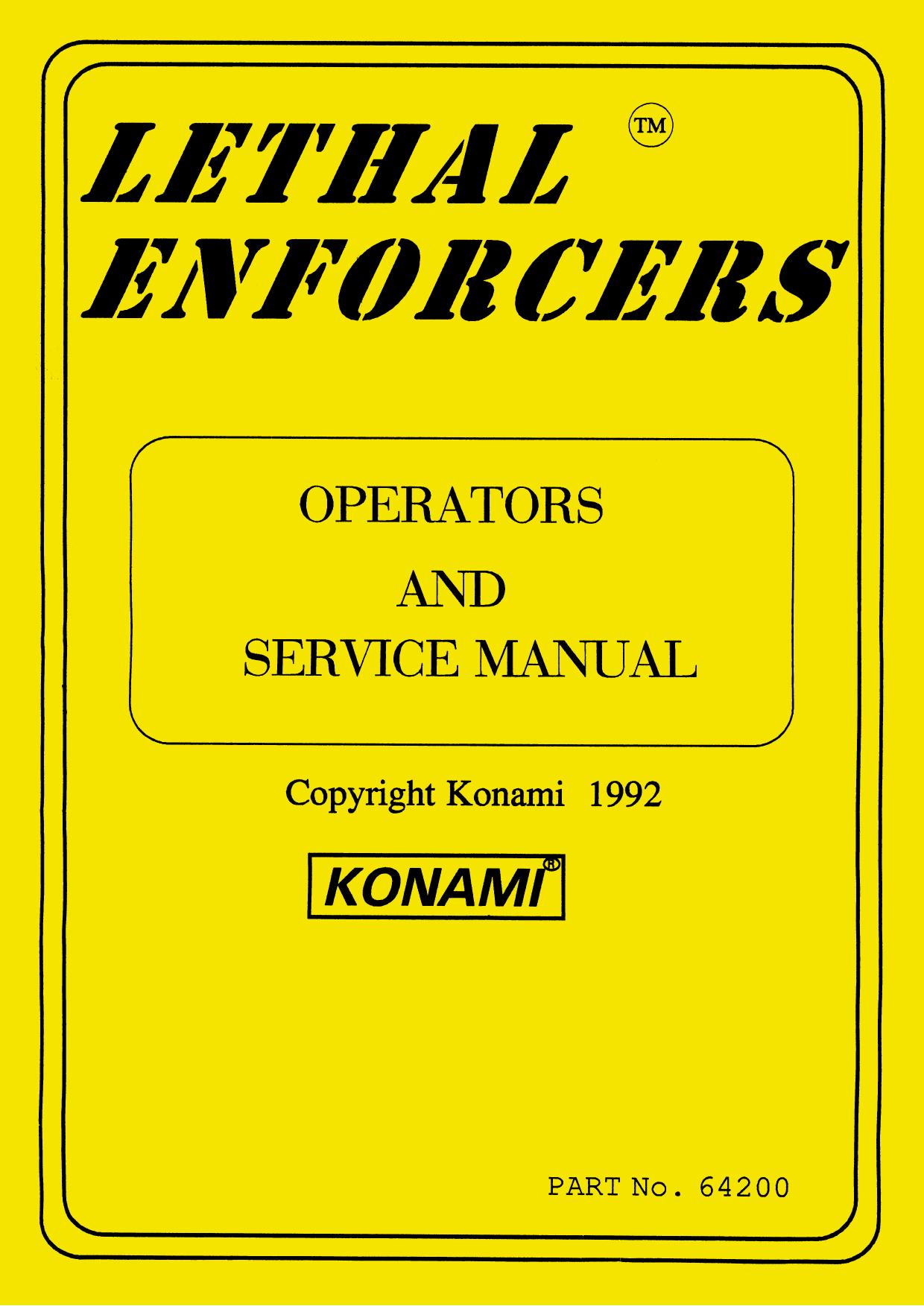 Lethal Enforcers (Operator's & Service) (U)