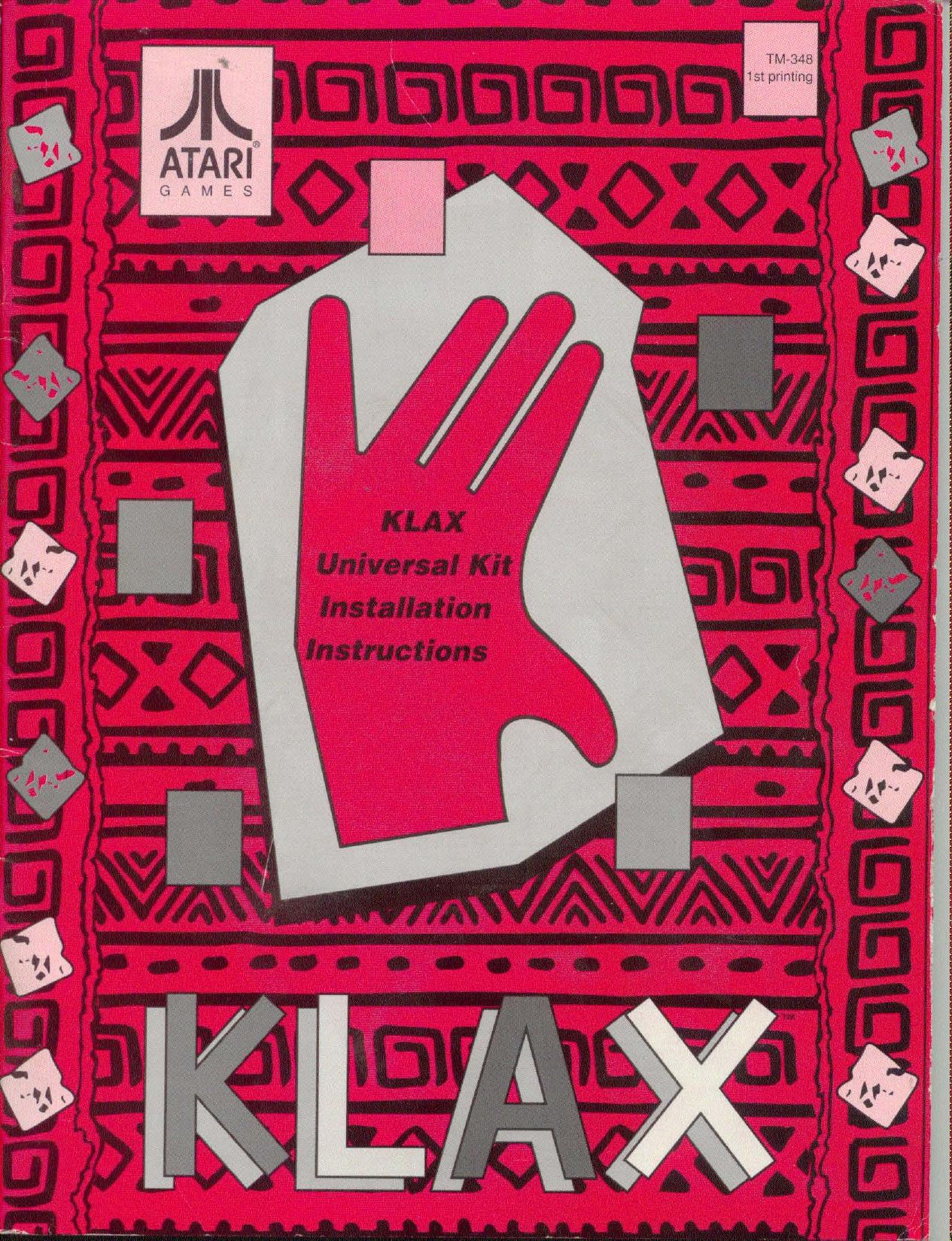 Klax (Kit TM-348 1st Printing) (Uni. Kit Installation Ins) (U)