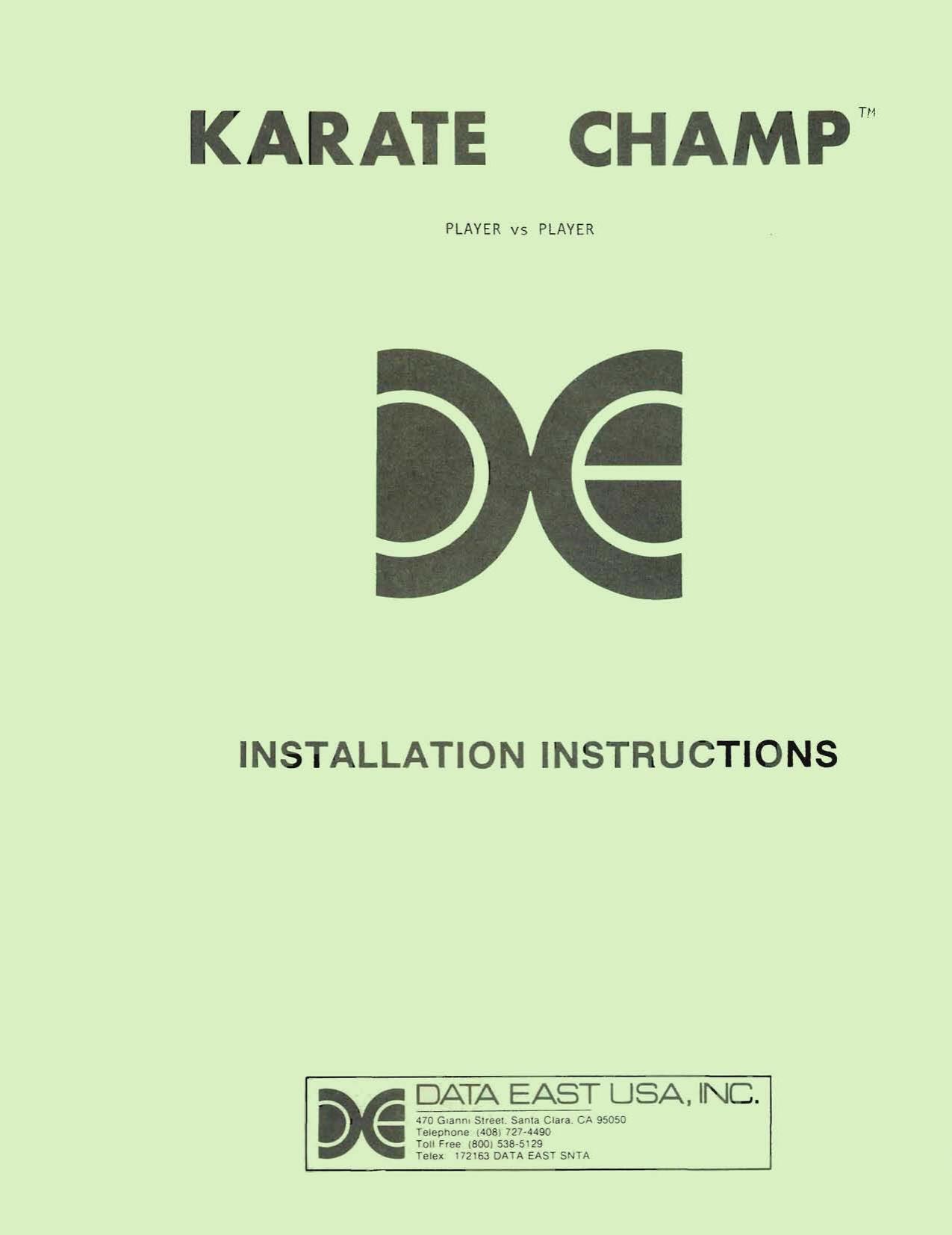 Karate Champ Installation Instructions