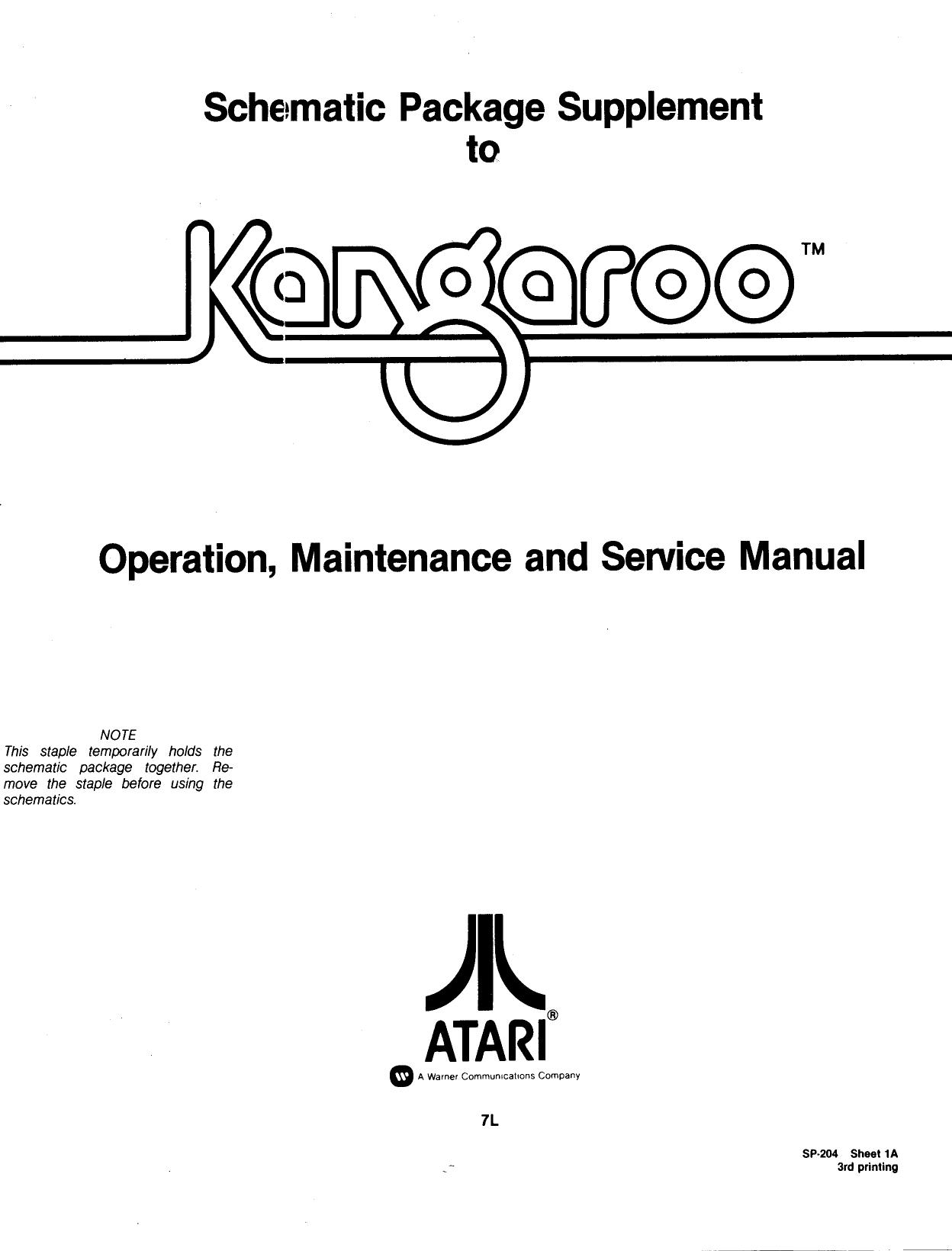 Kangaroo (SP-204 3rd Printing) (Schematic Package) (U)