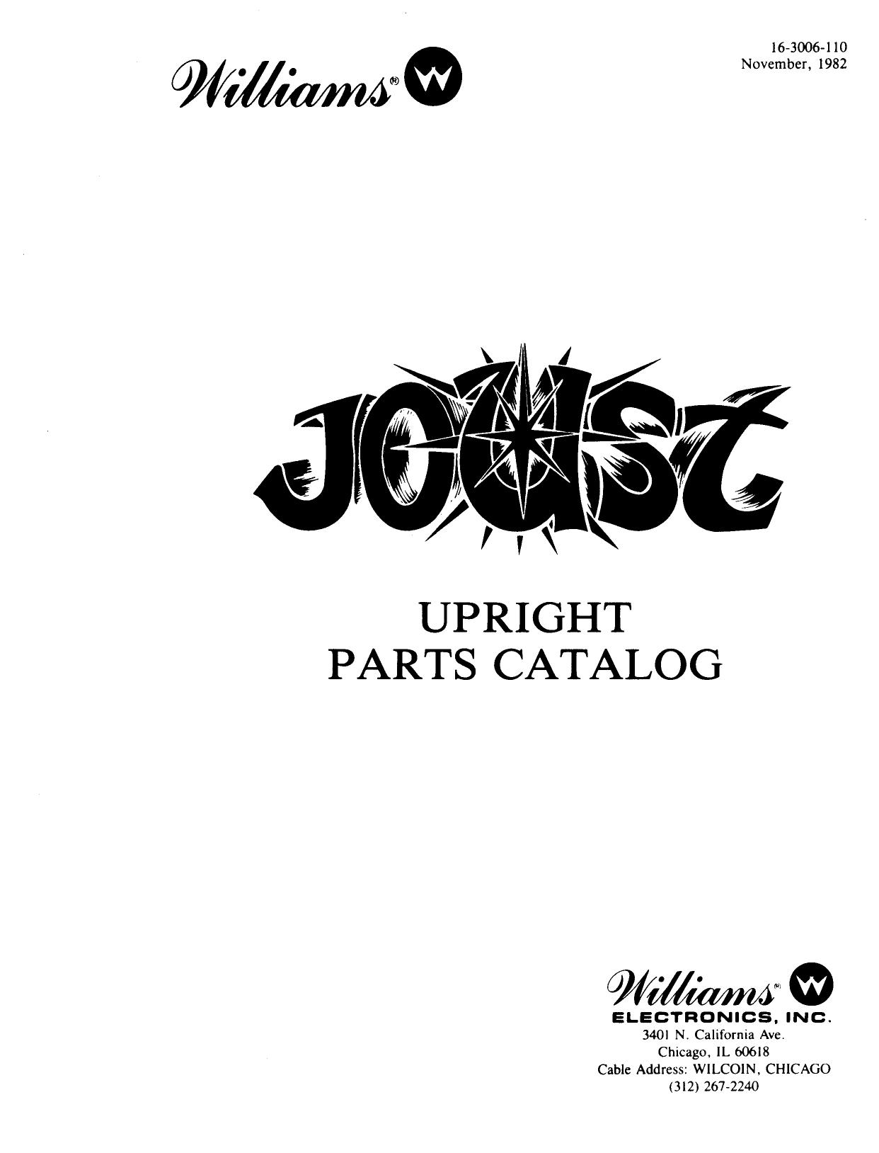 Joust (Upright) (Parts Catalog) (U)