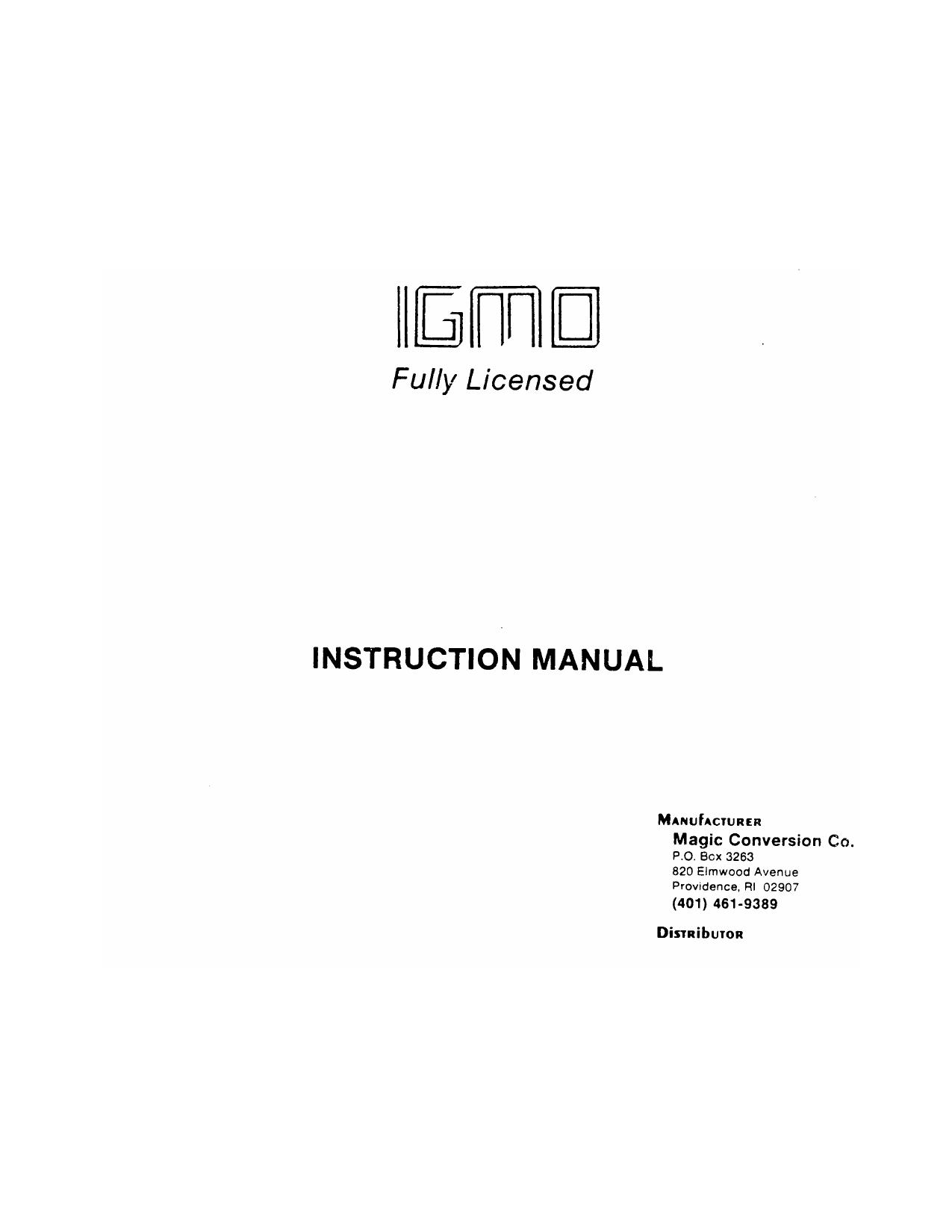 Igmo (Instructions) (U)