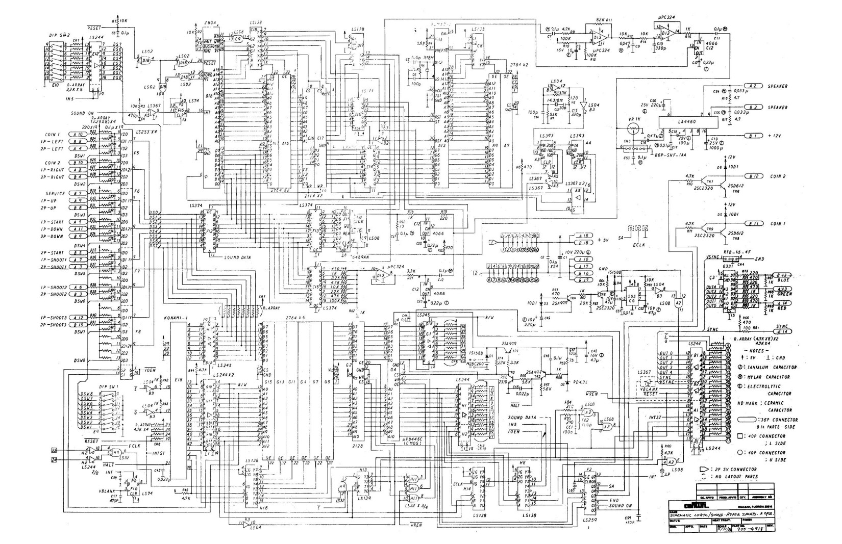 Hyper Sports Schematics