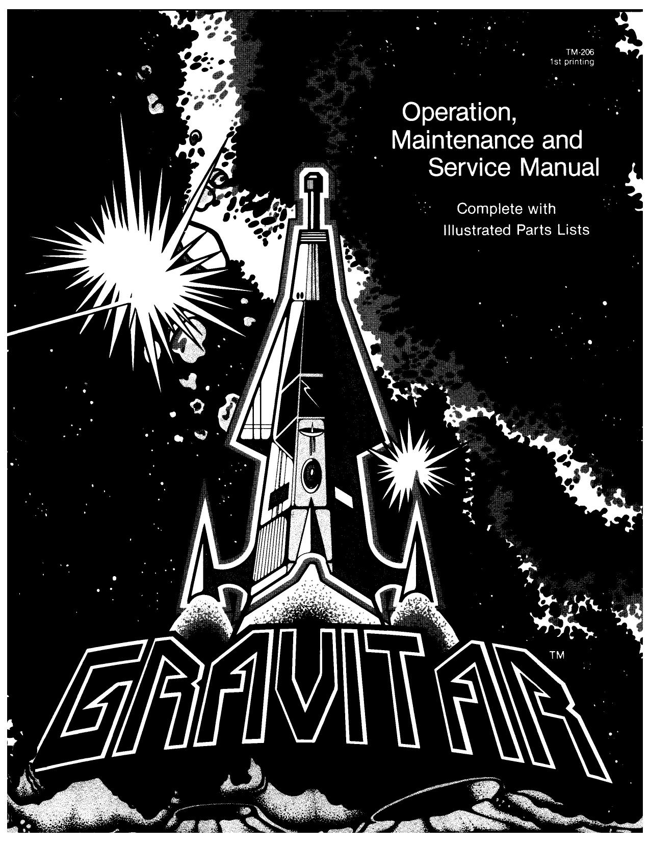 Gravitar (TM-206 1st Printing) (Op-Maint-Serv-Parts) (U)