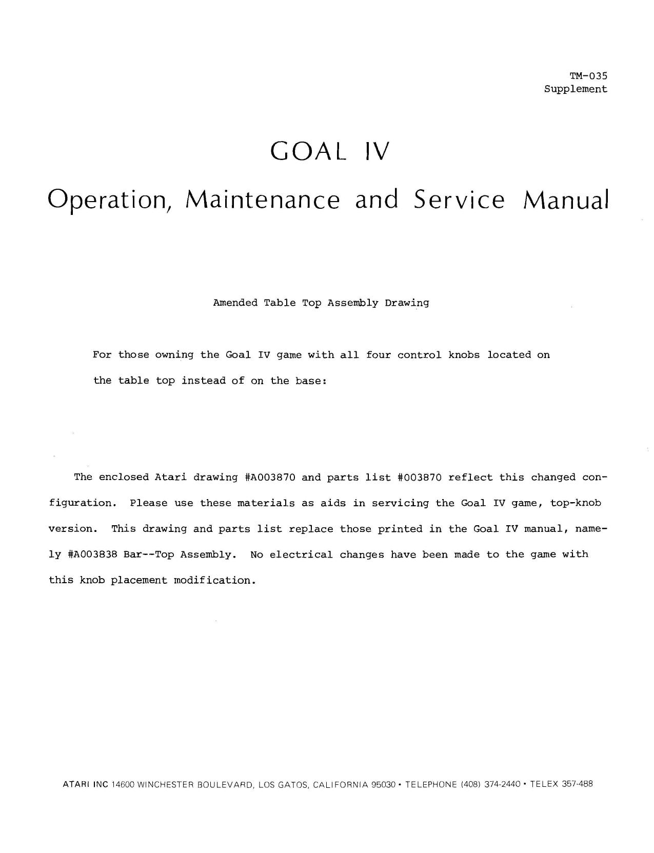 Goal IV TM-035 Supplement