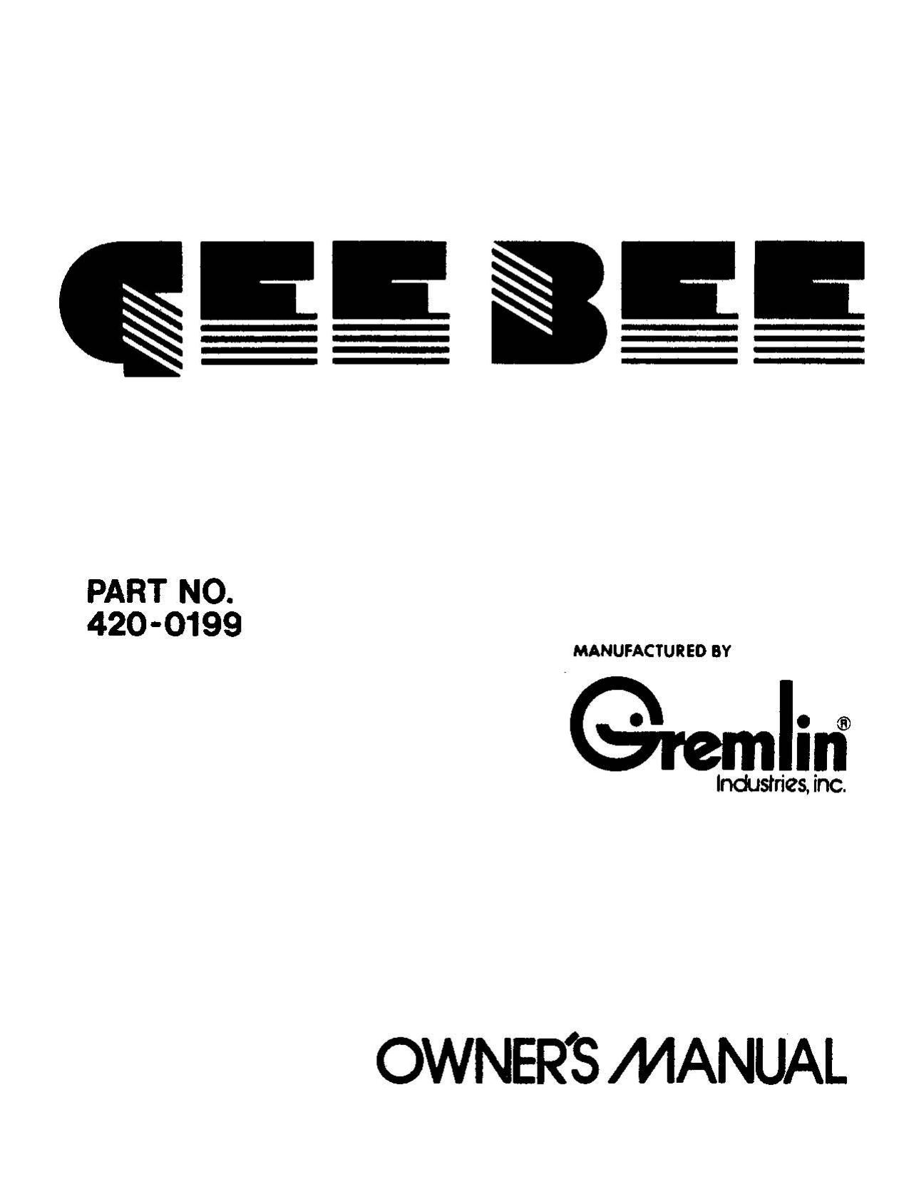 Gee Bee (Owner's) (U)