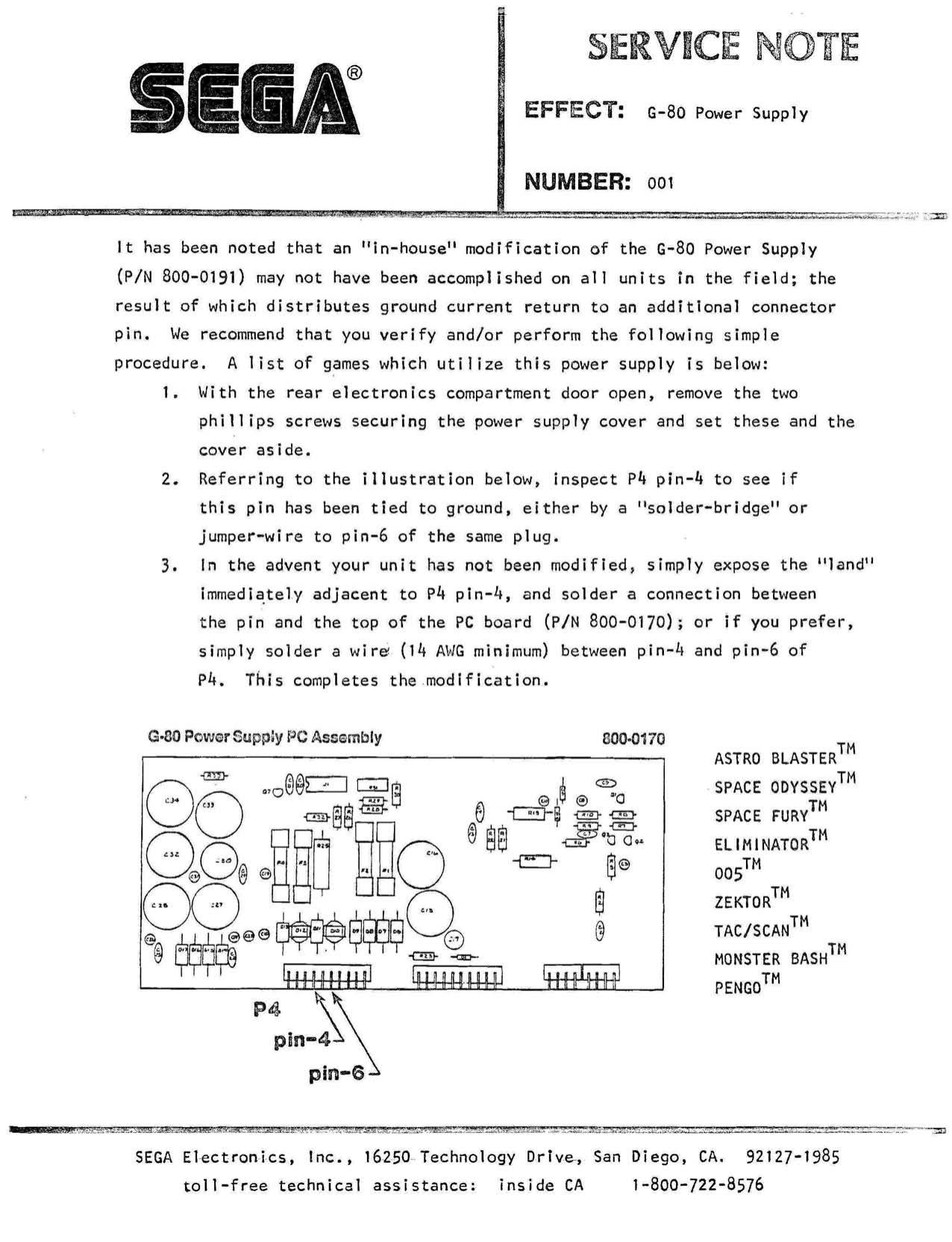 G-80 Power Supply (Service Note 001)