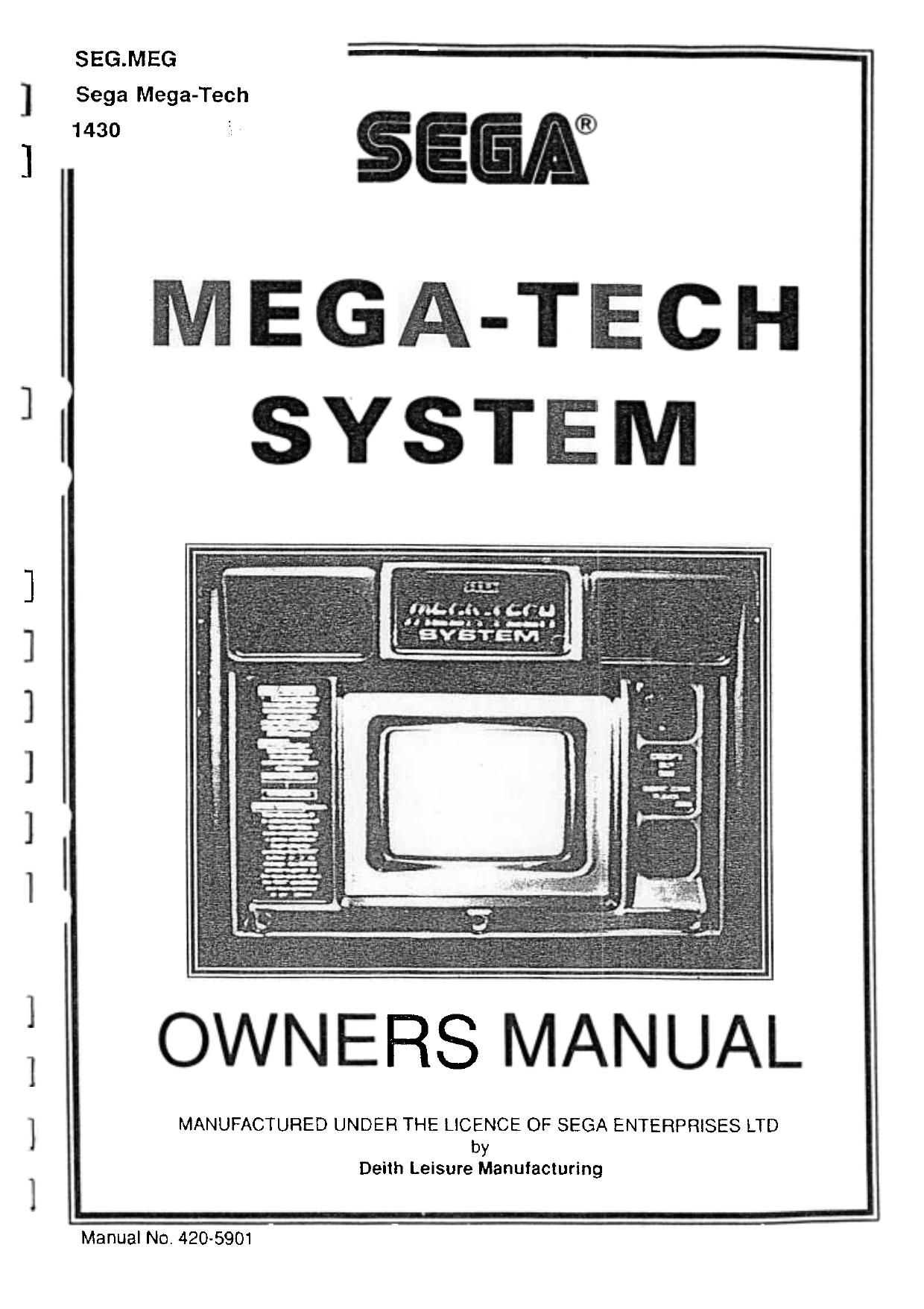 Sega Mega-Tech System Manuel