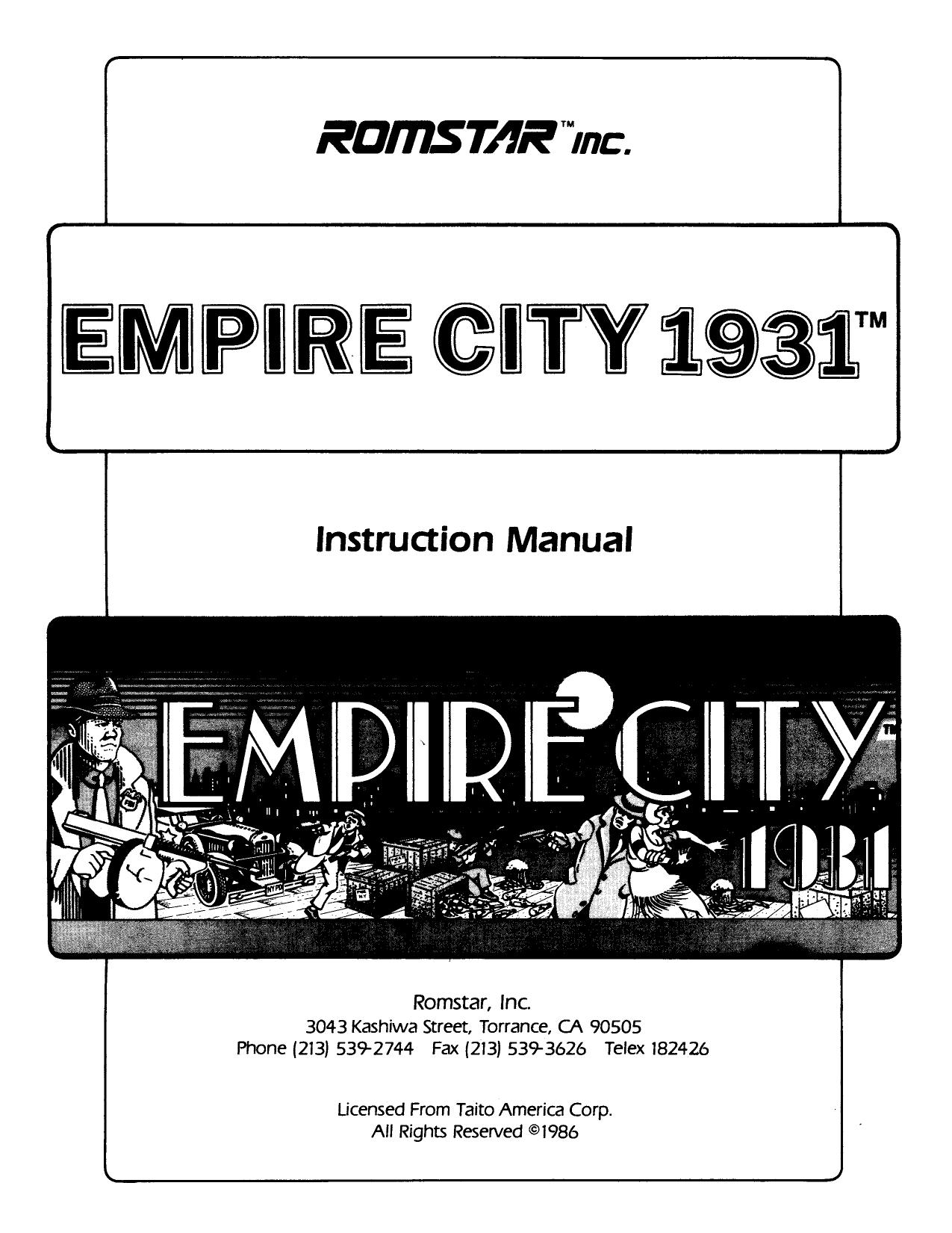 Empire City 1931 (Instructions) (U)