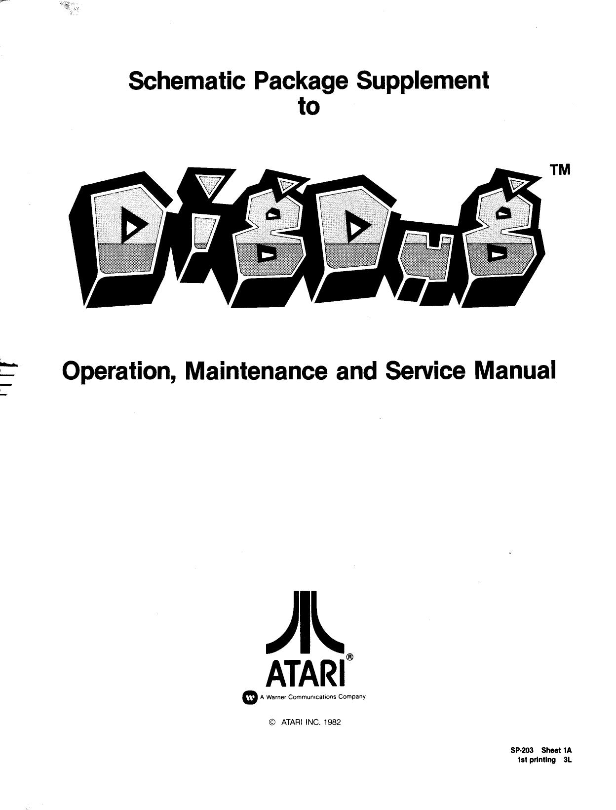 Dig Dug SP-203 1st Printing (Schematic Package) (U)