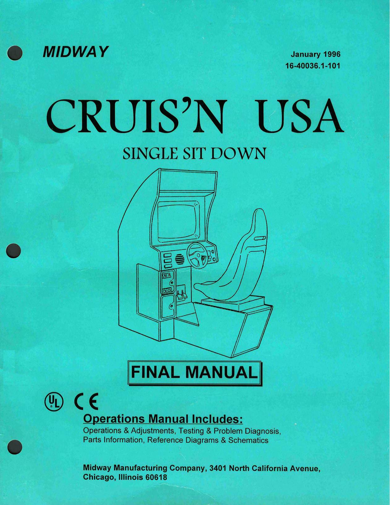Cruis'n USA Single Sit Down (16-40036.1-101 Jan 1996)