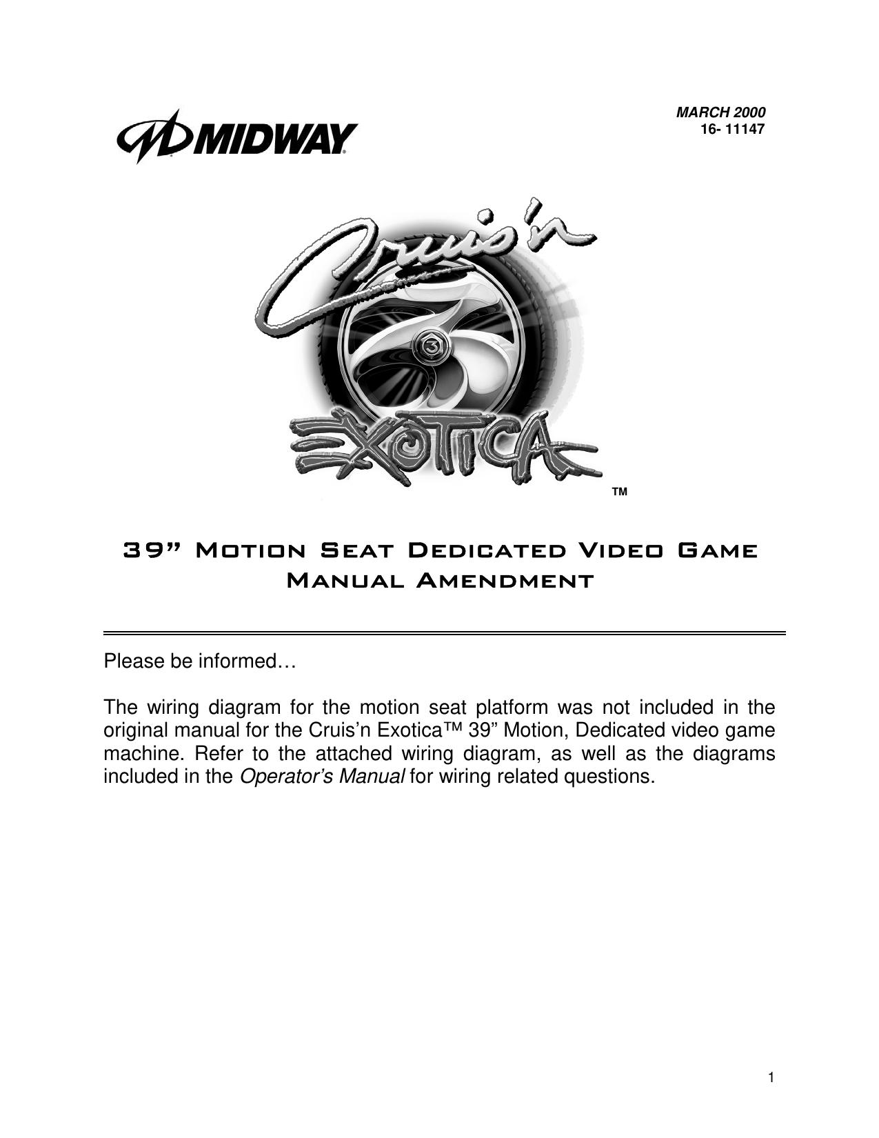 Cruis'n Exotica (39in Motion Seat) (Manual Amendment) (U)