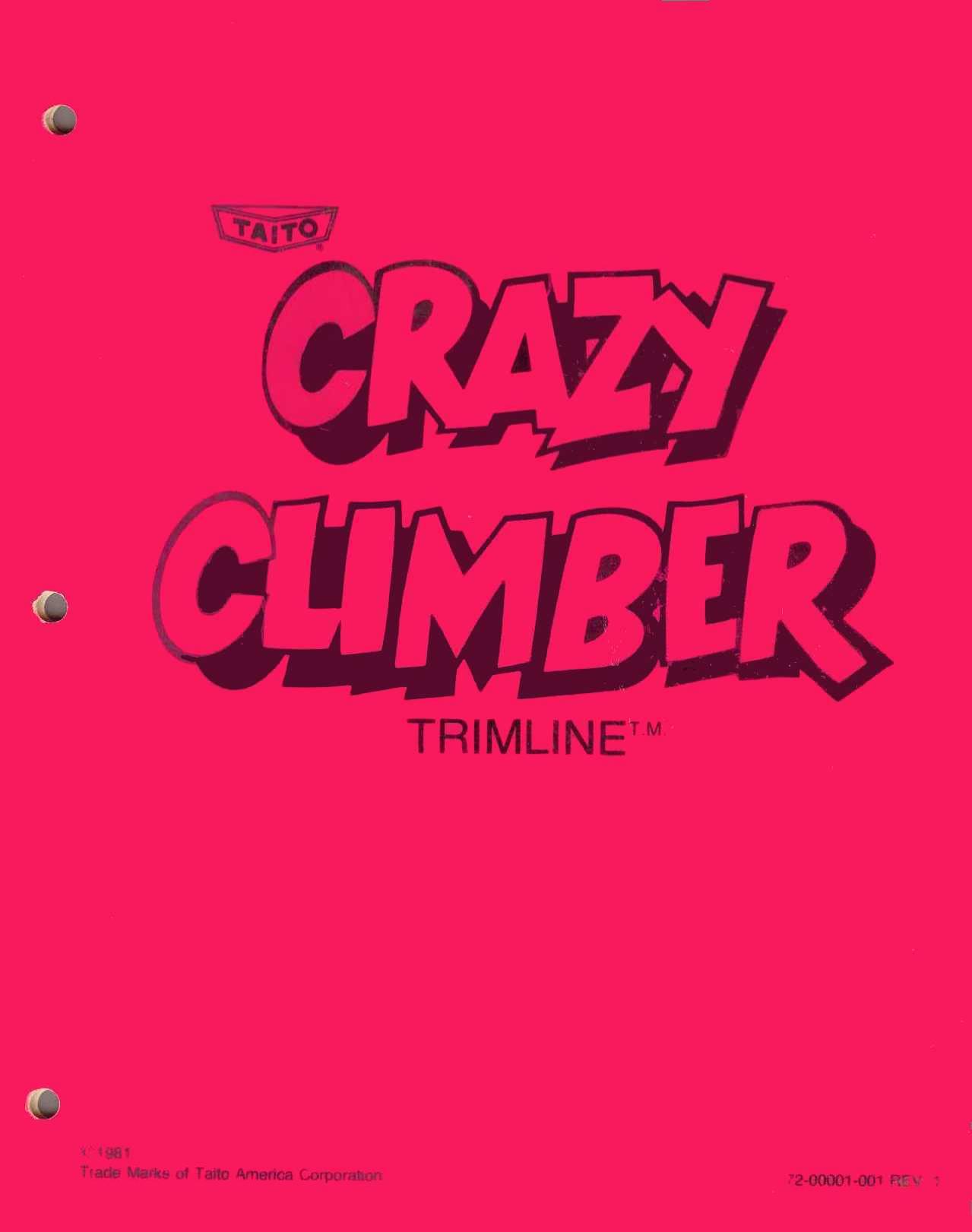 Crazy Climber (Taito Trimline) (72-0001-001 Rev 1)