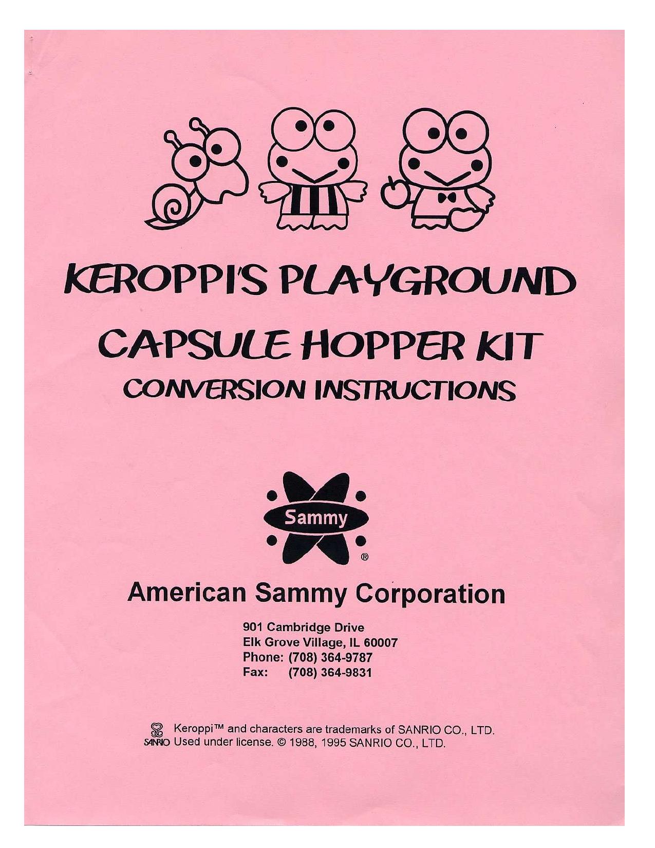 Keroppi Capsule conversion kit Manual