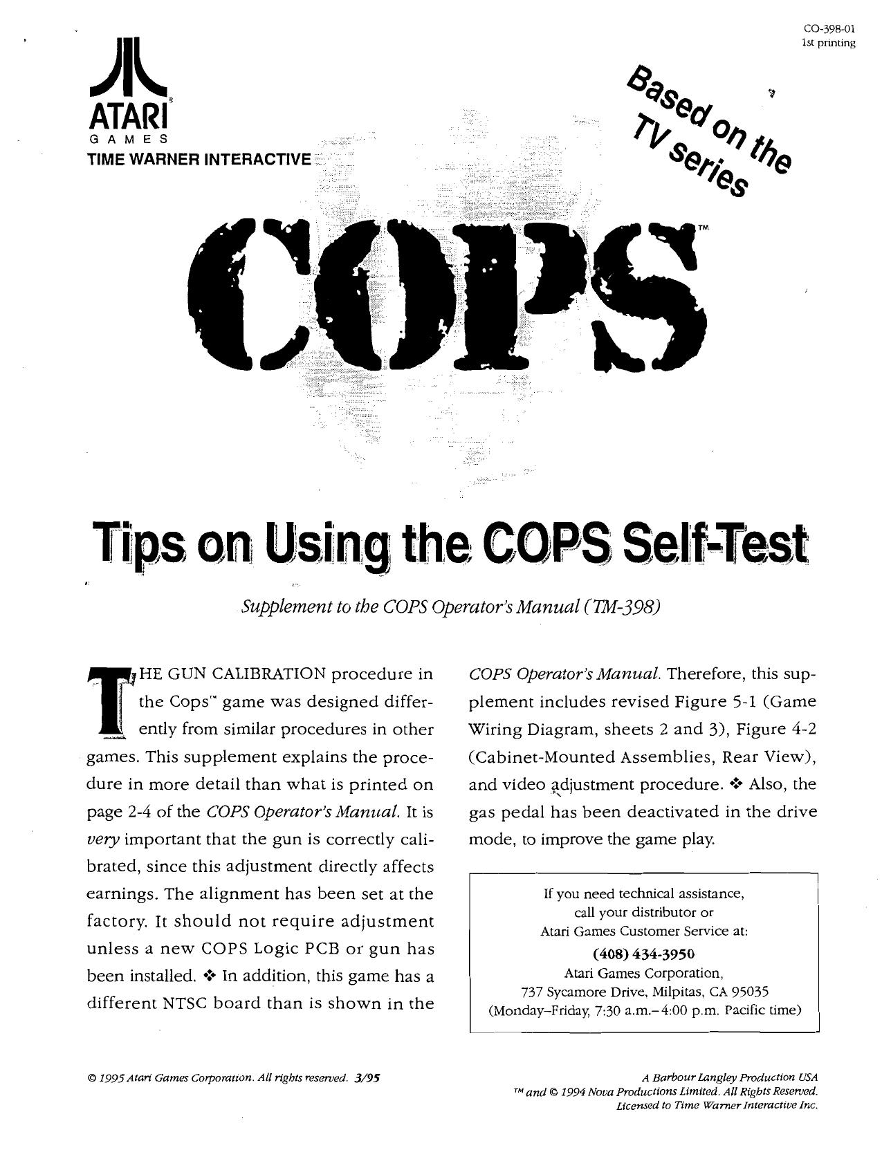 Cops CO-398-01 1st Printing