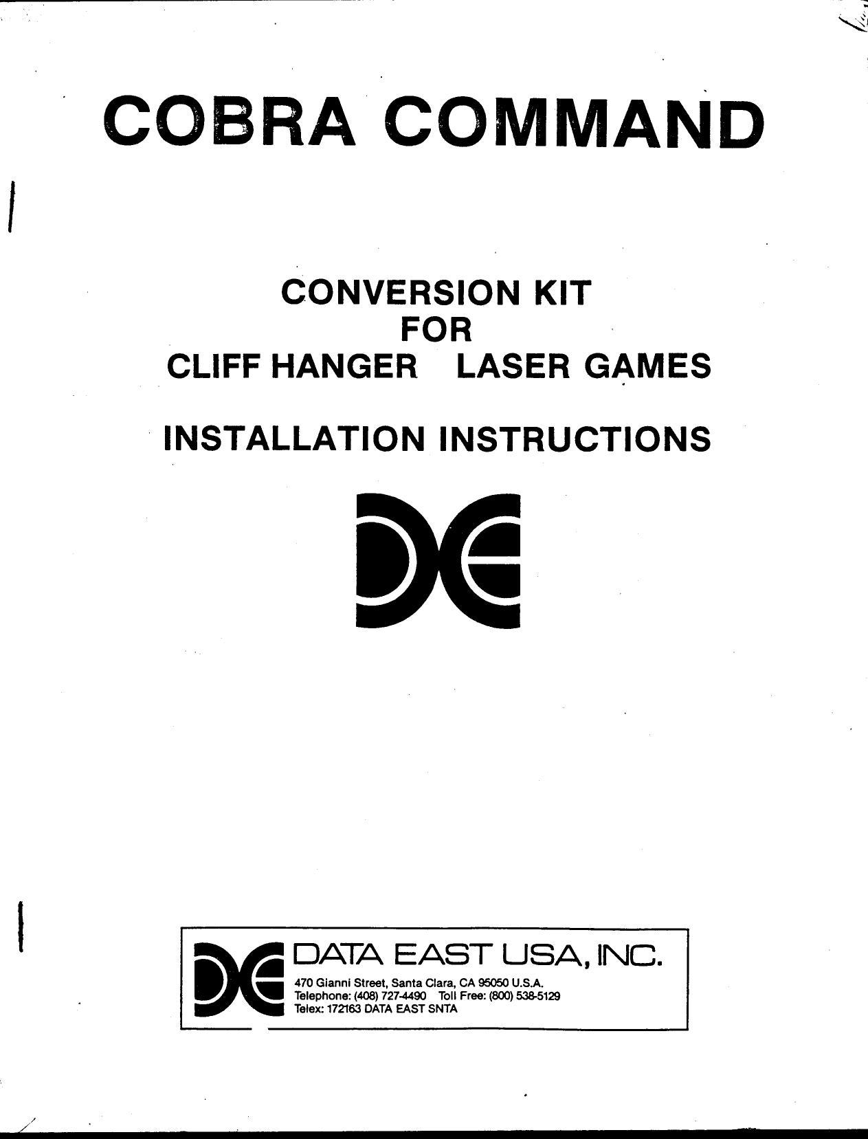 Cliff Hanger to Cobra Command (Conversion Kit) (U)