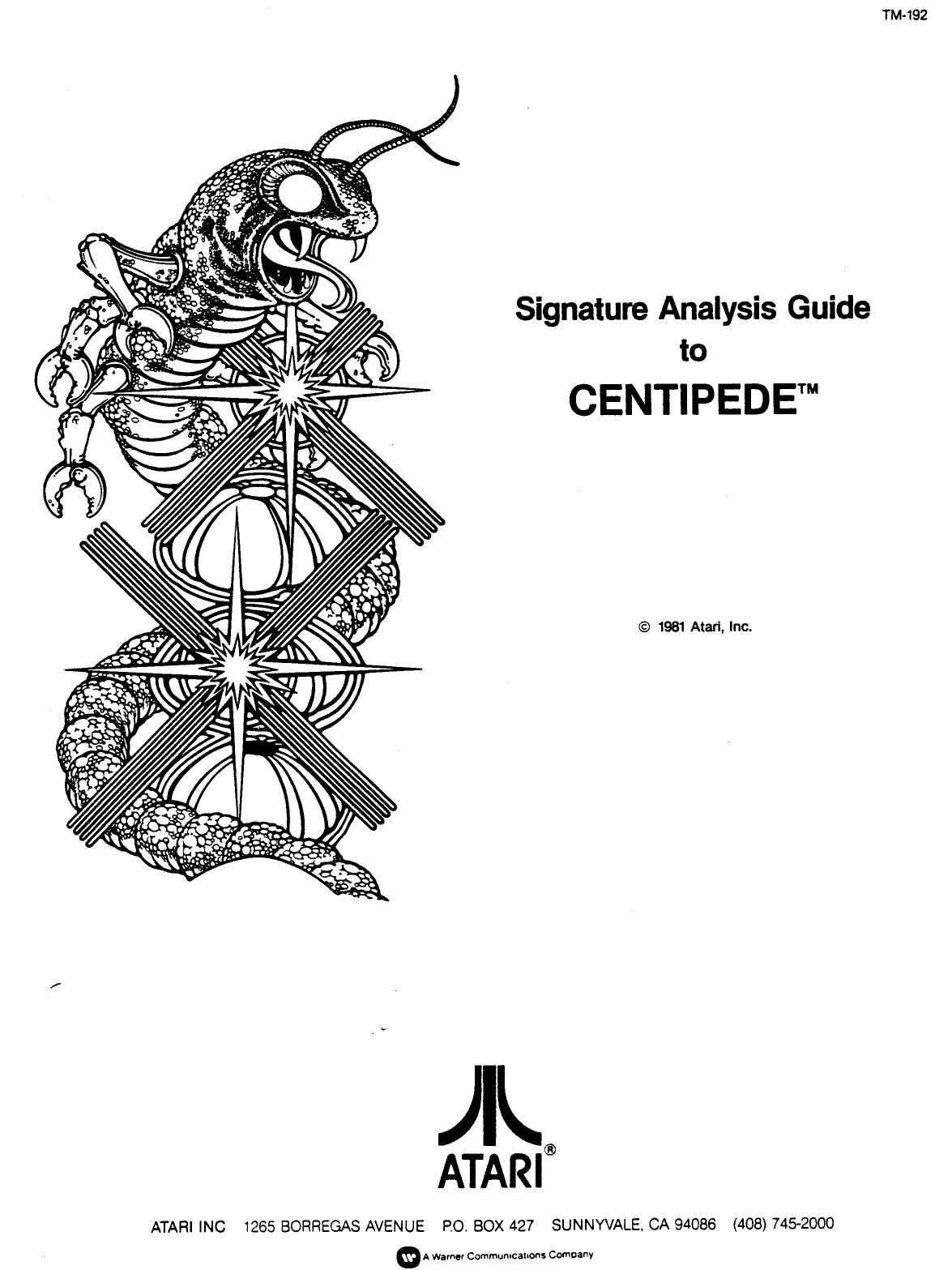 Centipede (TM-192) (Signature Analysis Guide) (U)