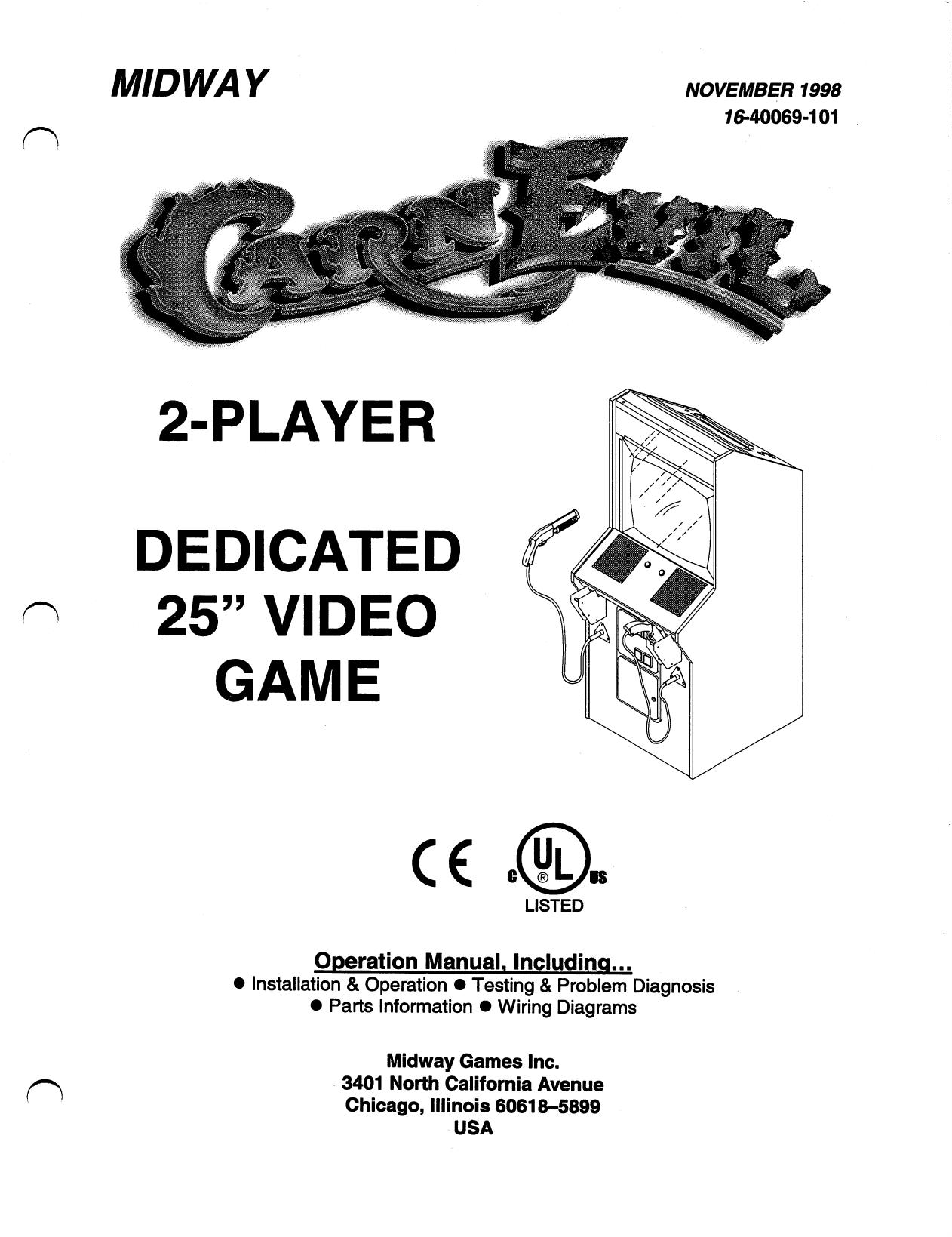 CarnEvil 2 Player Dedicated 25" Video Game