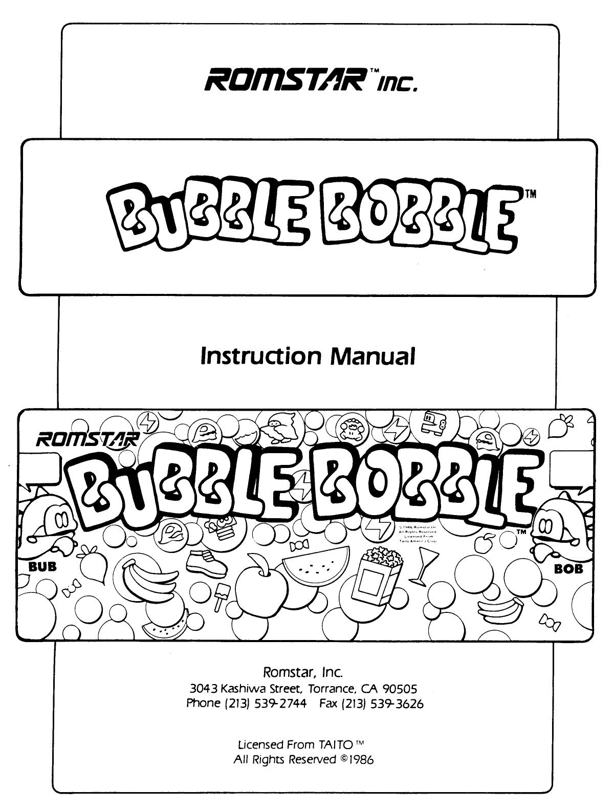 Bubble Bobble (Instructions) (U)