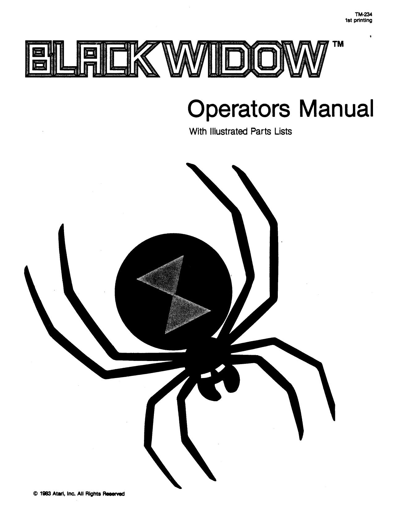 Black Widow (TM-234 1st Printing) (Operator's & Parts) (U)