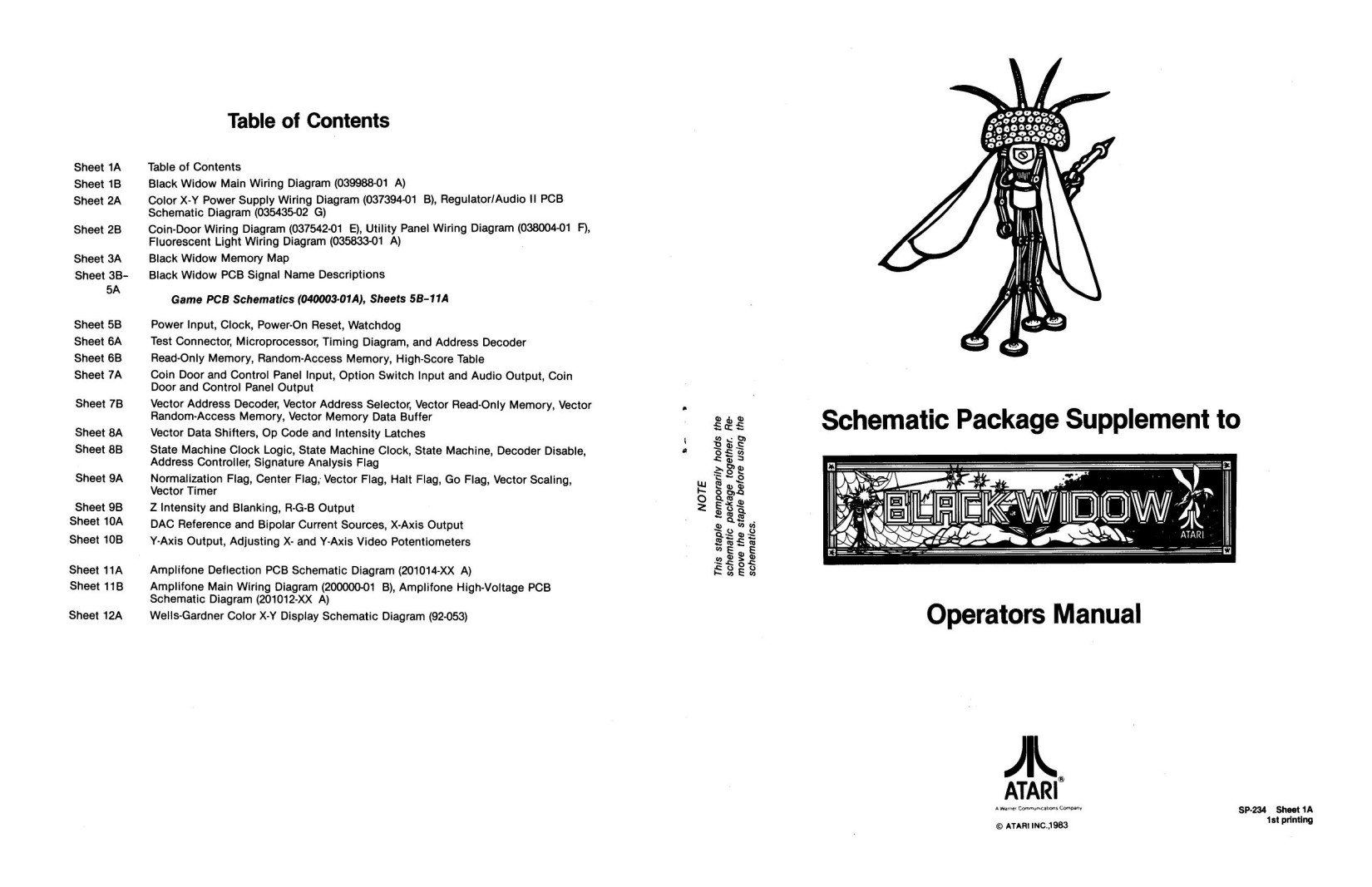 Black Widow (SP-234 1st Printing) (Schematic Package) (U)