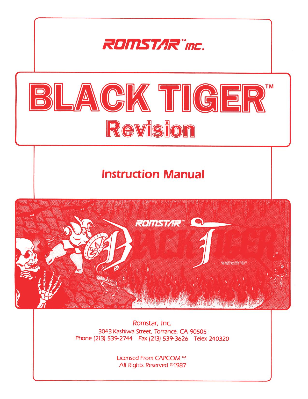 Romstar Black Tiger Manual