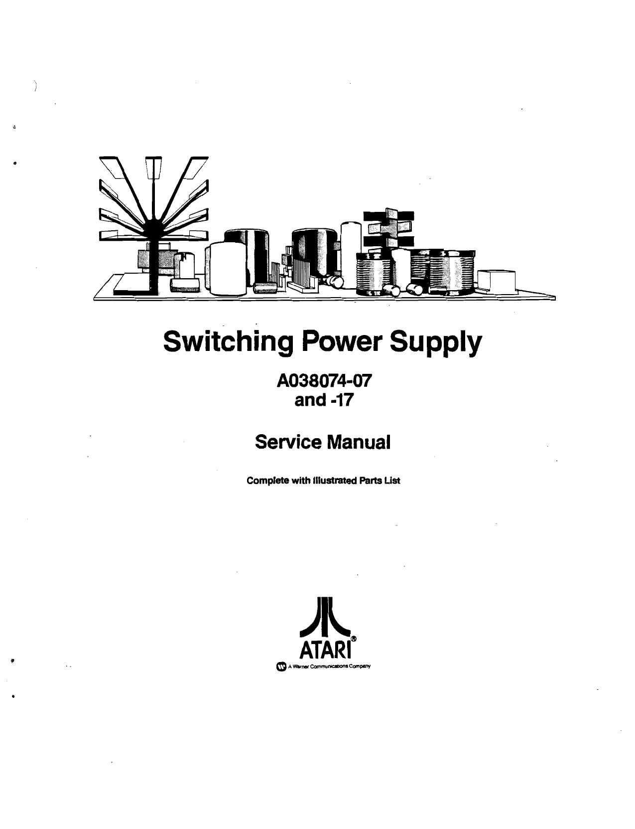 Atari Switching Power Supply TM-261 1st Printing