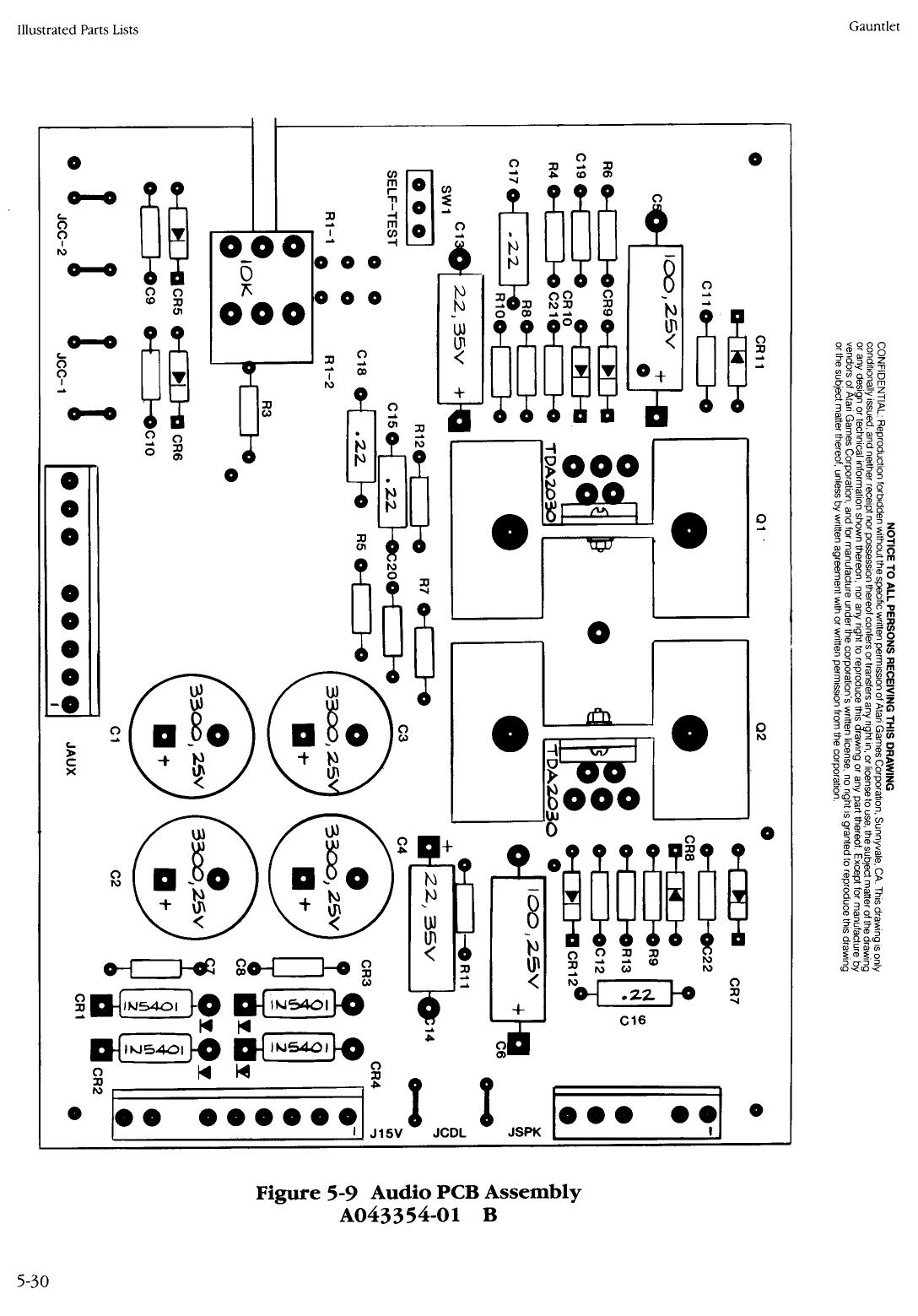 Atari Audio PCB Assembly (Reg 3) (Parts & Schematics) (U)