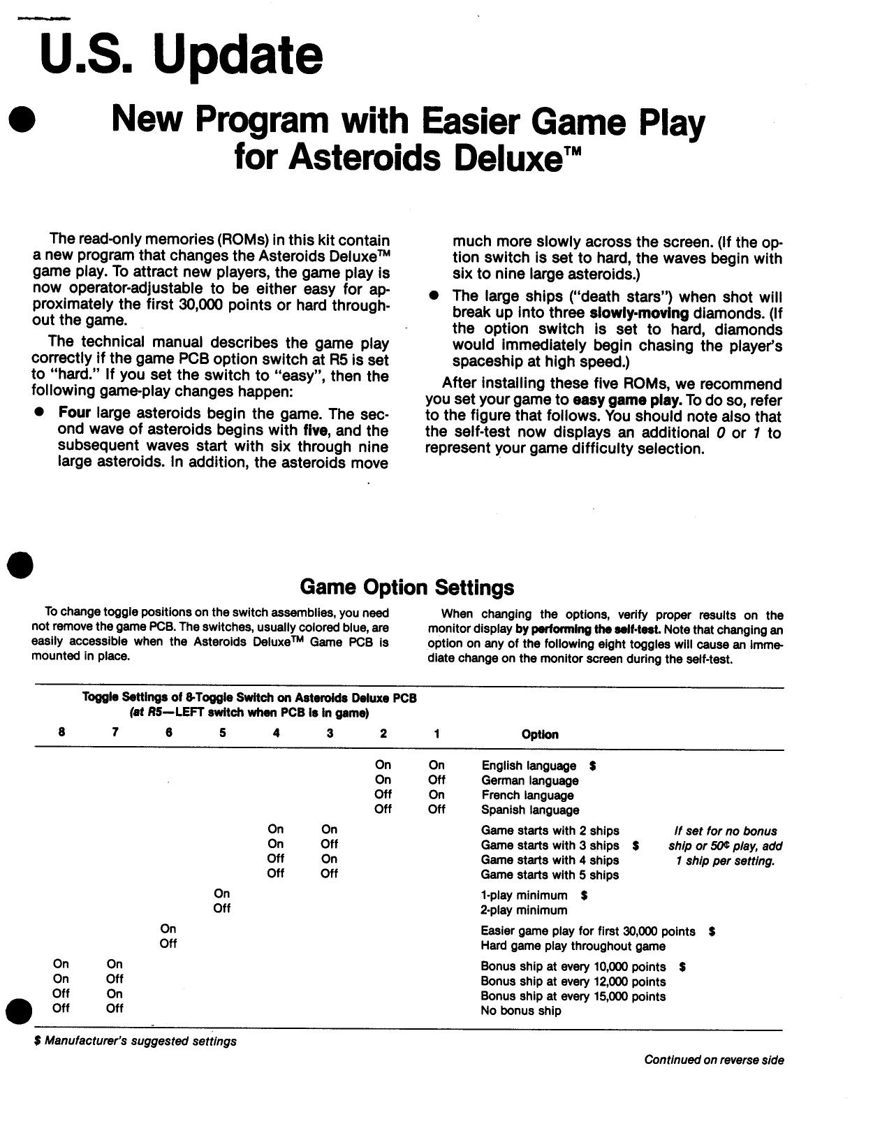 Asteroids Deluxe (Rom Update) (U)