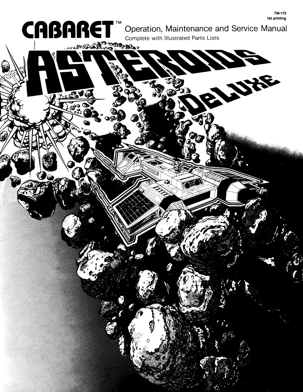 Asteroids Deluxe (Caberat TM-173 1st Printing) (Op-Maint-Serv-Parts) (U)