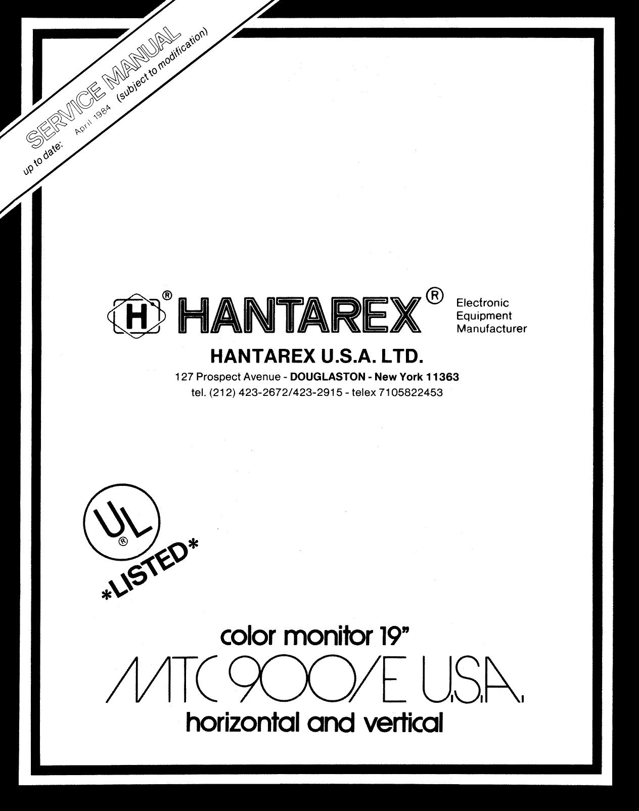 Manuel Hantarex MTC900/E