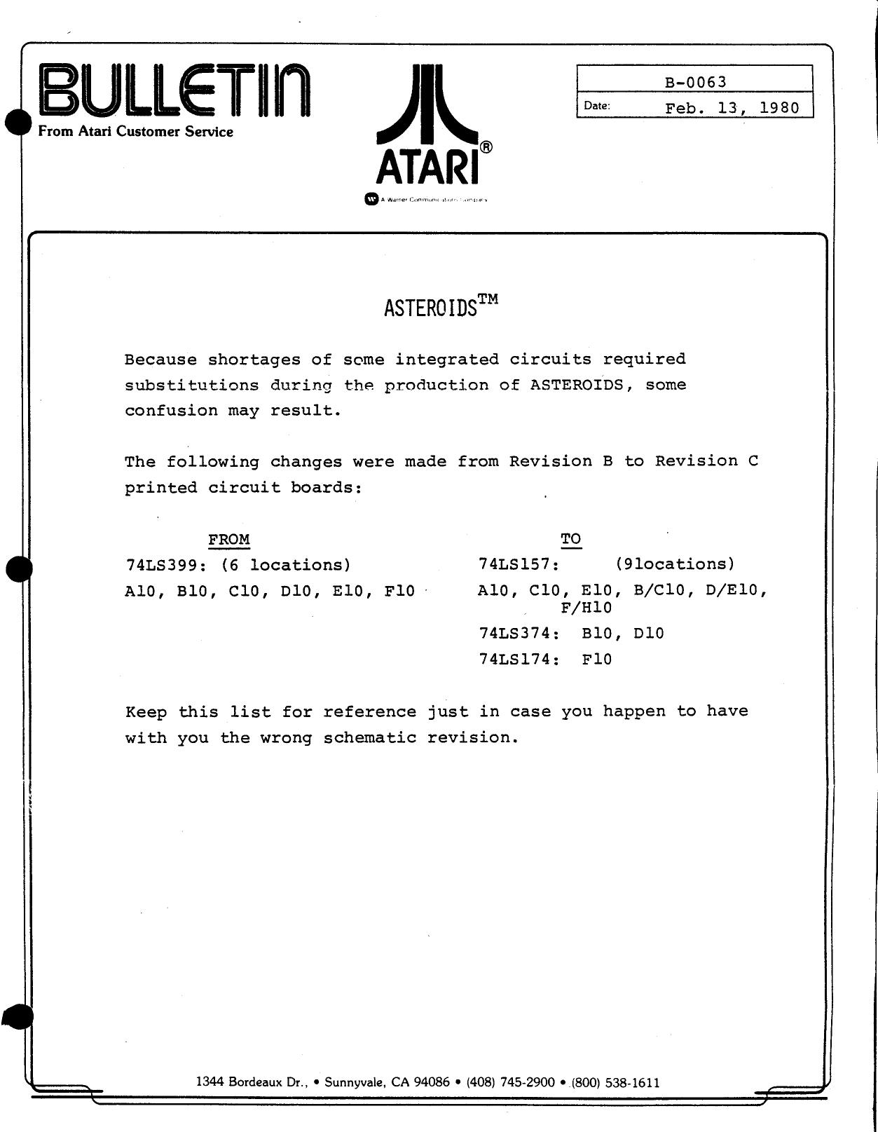 Asteroids Bulletin Feb 1980