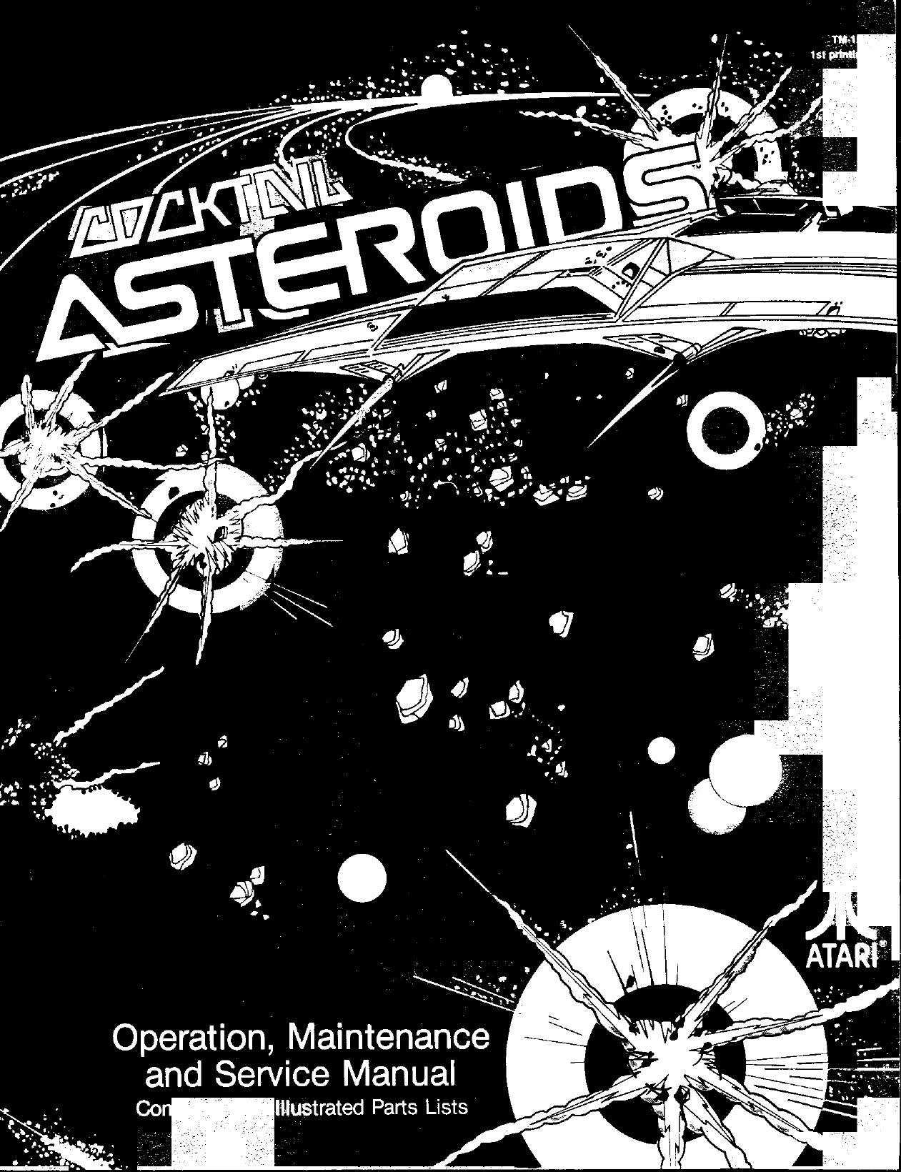 Asteroids (Cocktail TM-150 1st Printing) (Op-Maint-Serv-Parts) (U)