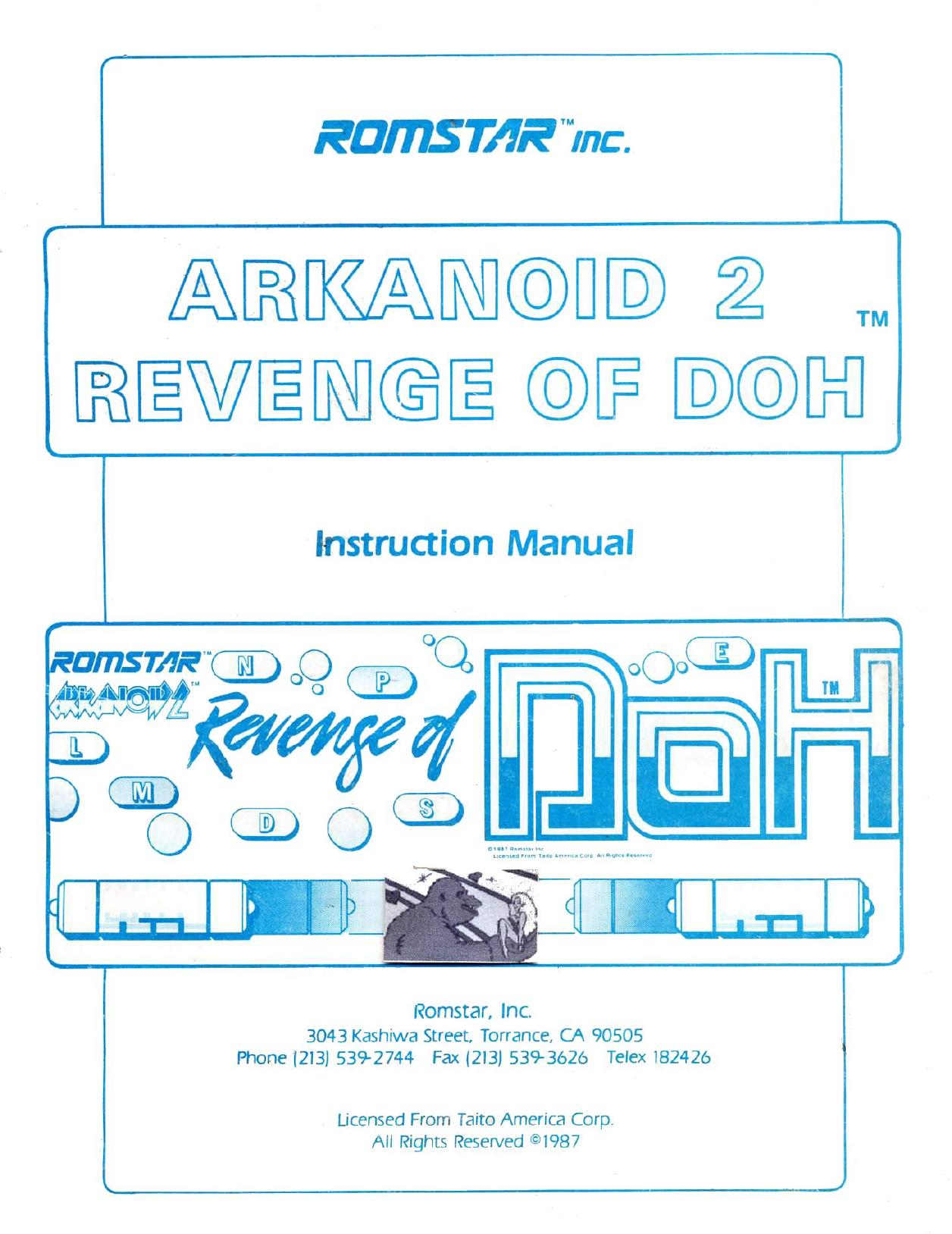 Arkanoid2 Manual