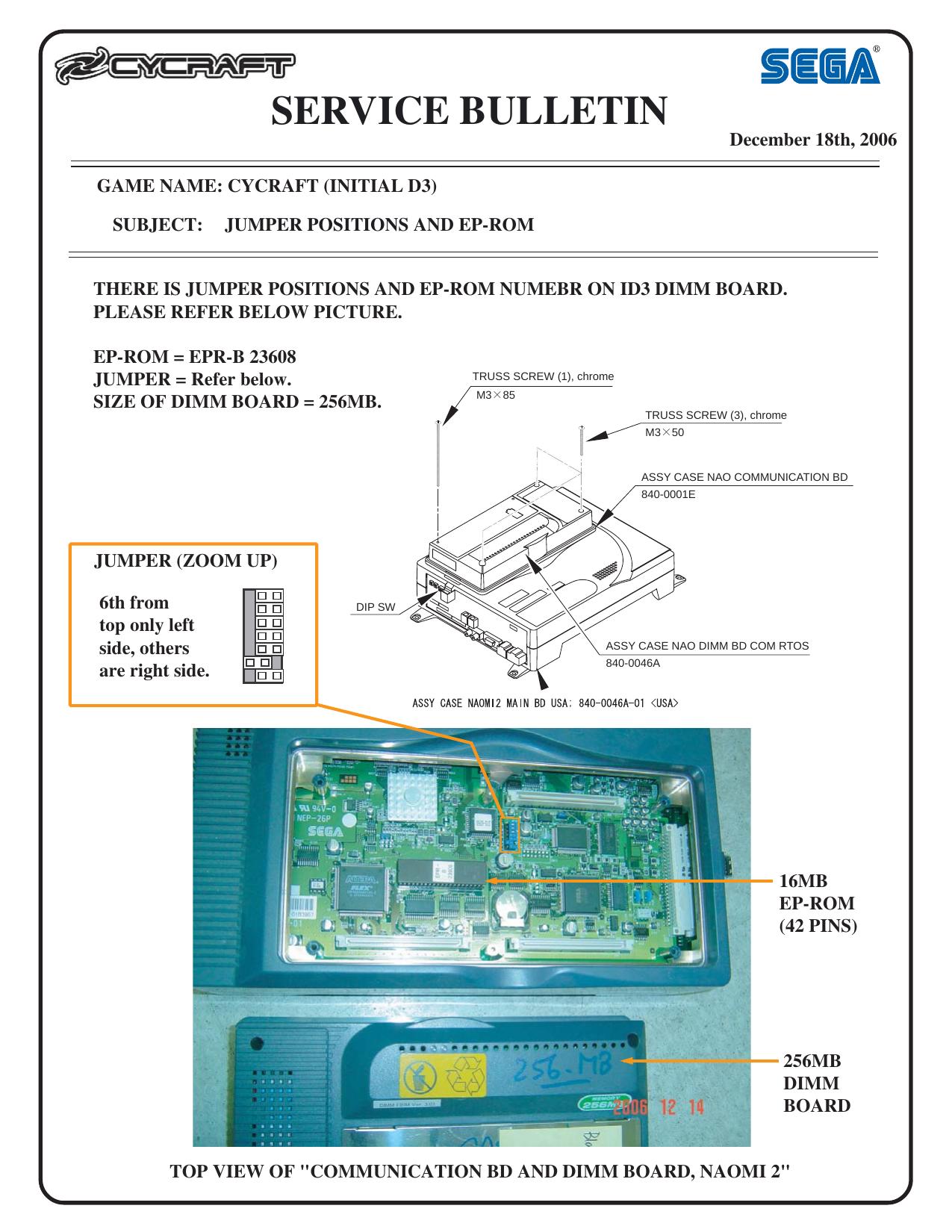 121806 SBulletin Cycraft DIMM Board jumper and EP-ROM [Converted].eps