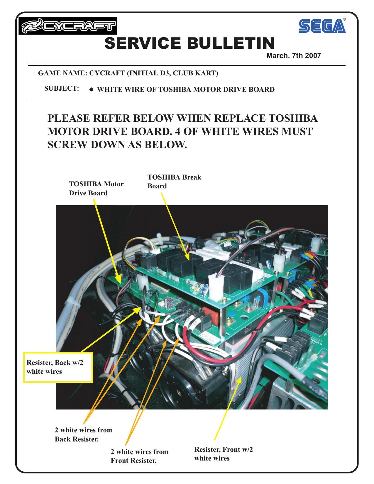 030707_SBulletin_Cycraft_wiring on Toshiba Motor Drive BD.pdf