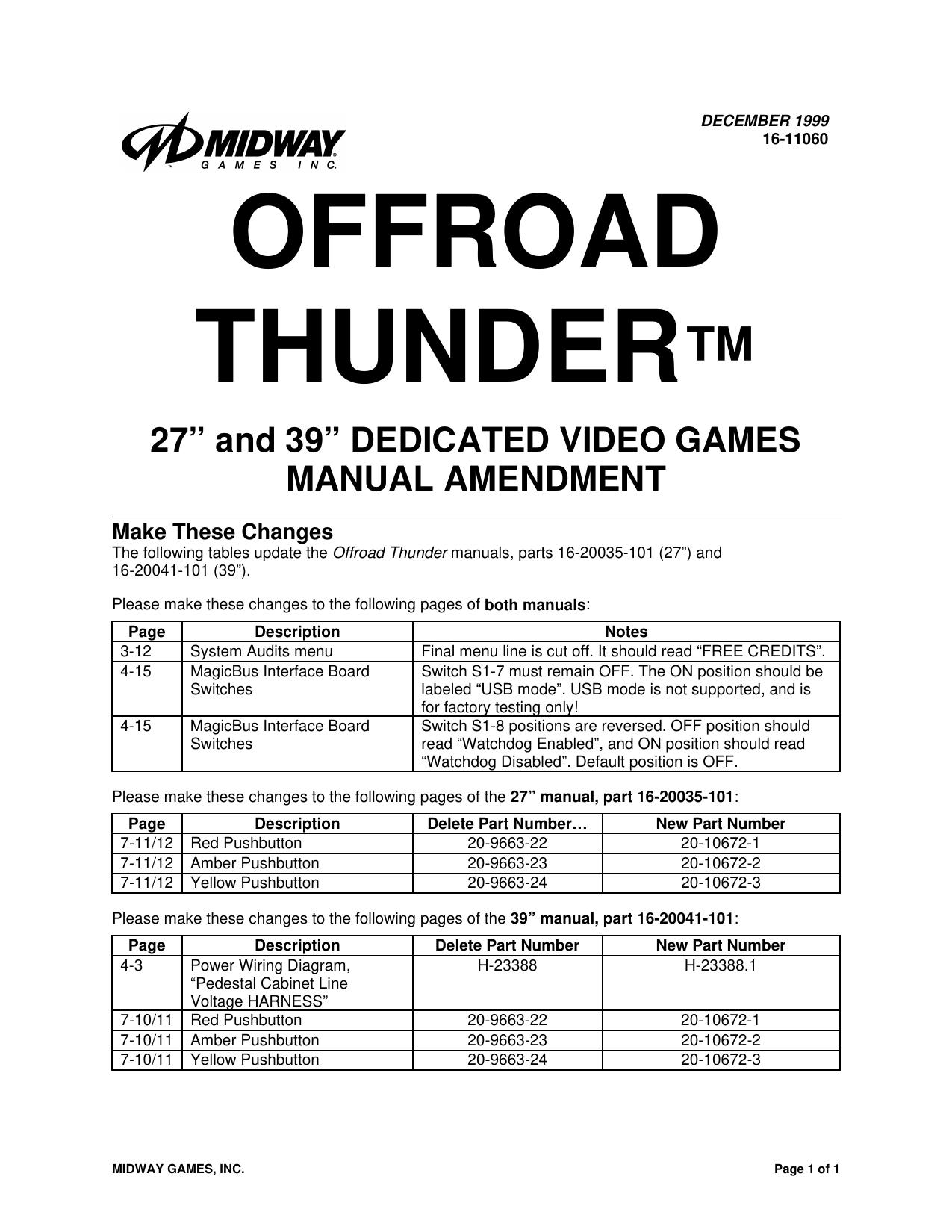 Offroad Thunder amendment (general)
