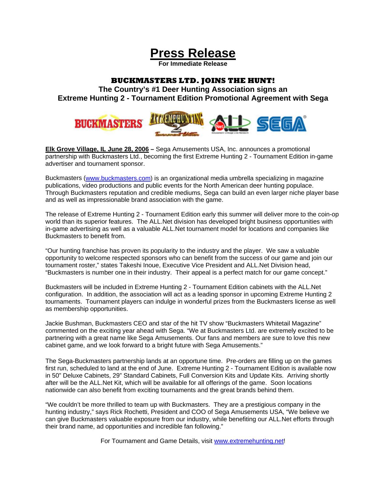 For immediate release