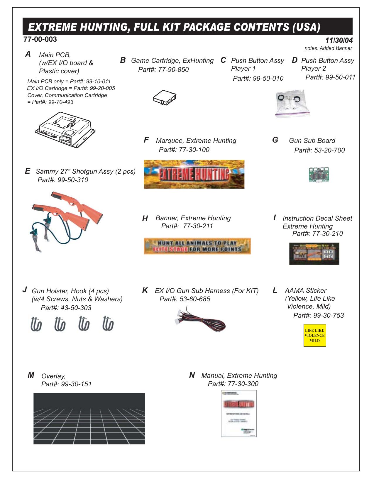 113004 ExHunting Full KIT List (USA).eps