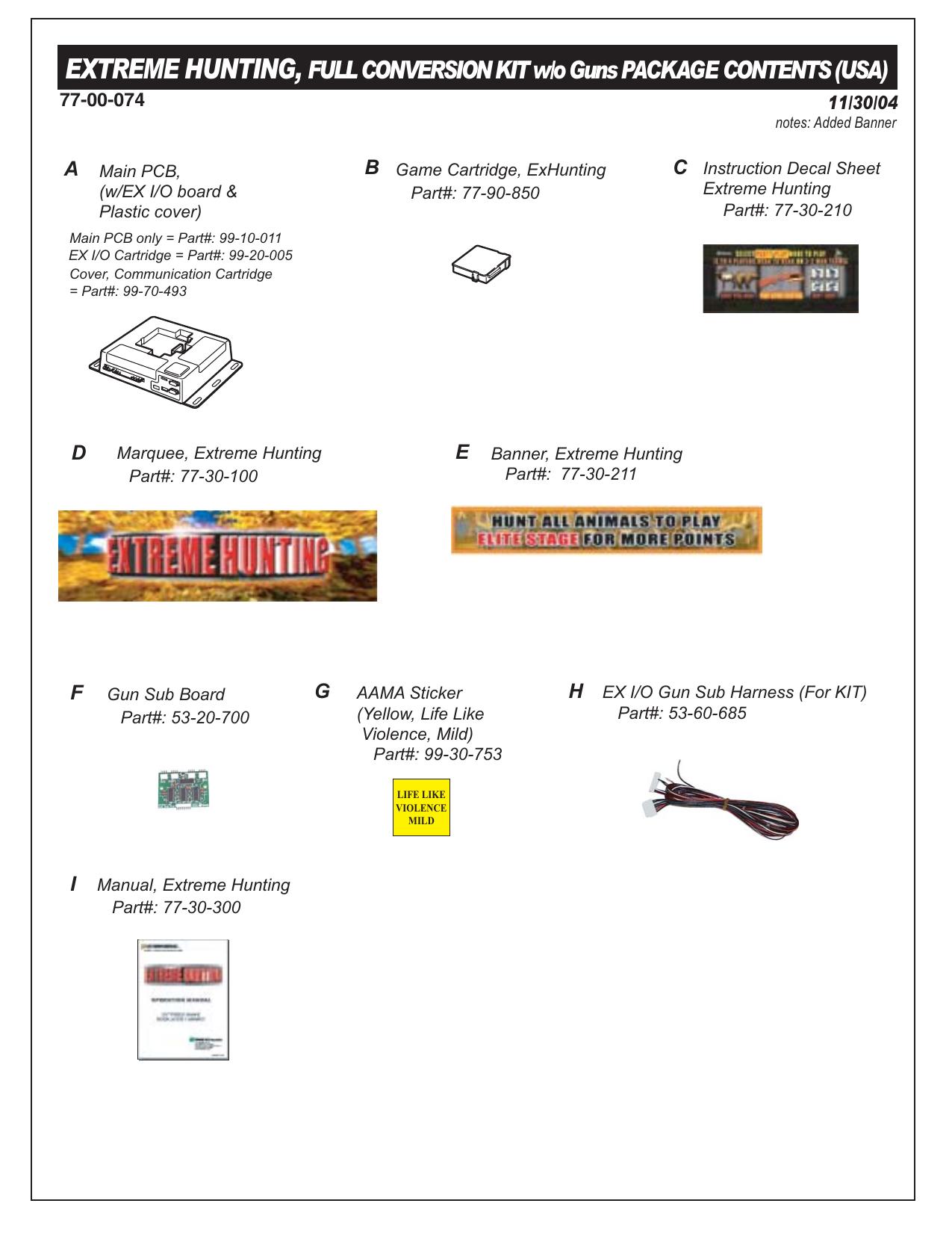113004 ExHunting Full KIT w-o gun List (USA).eps