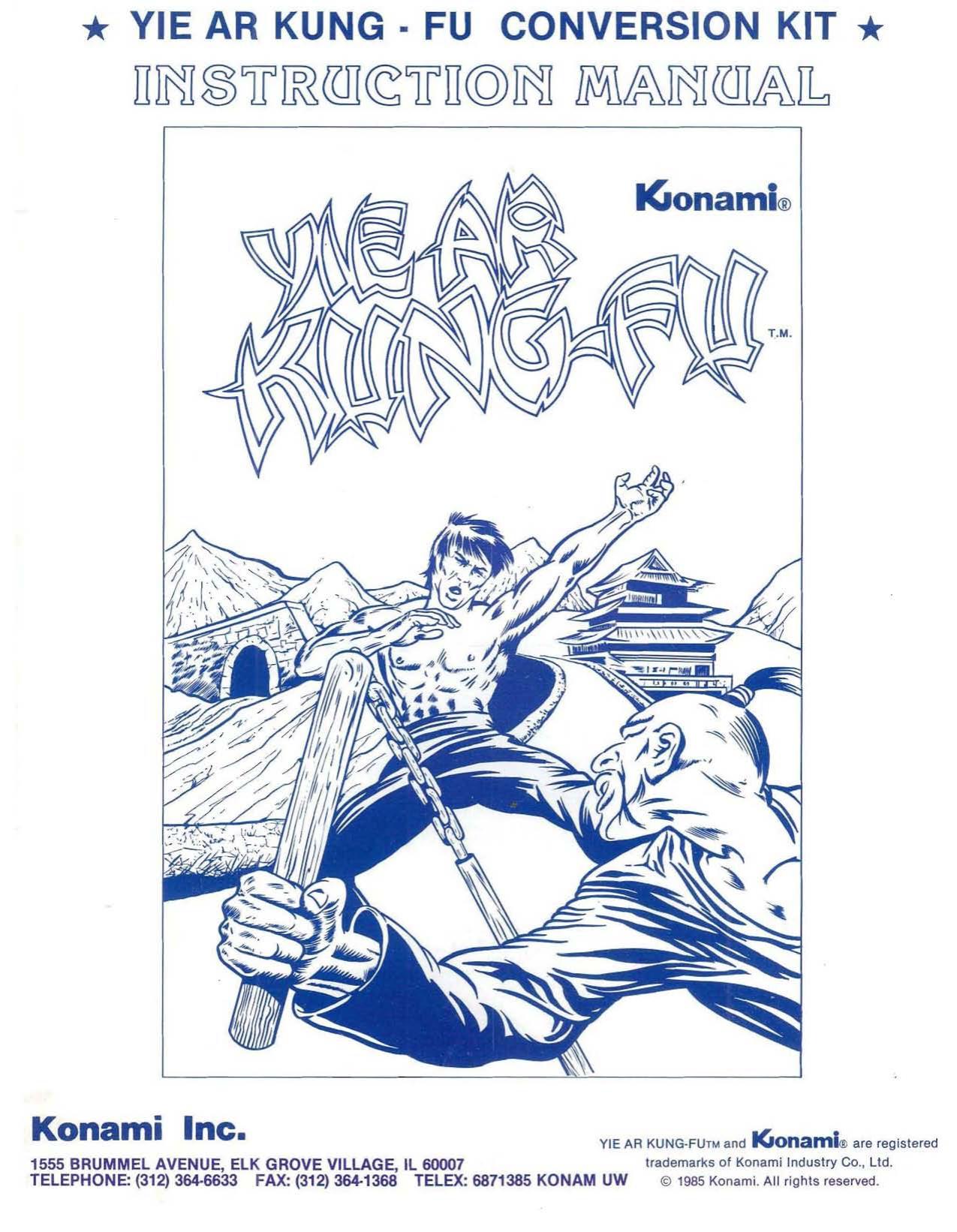 Yie Ar Kung Fu Kit Instruction Manual