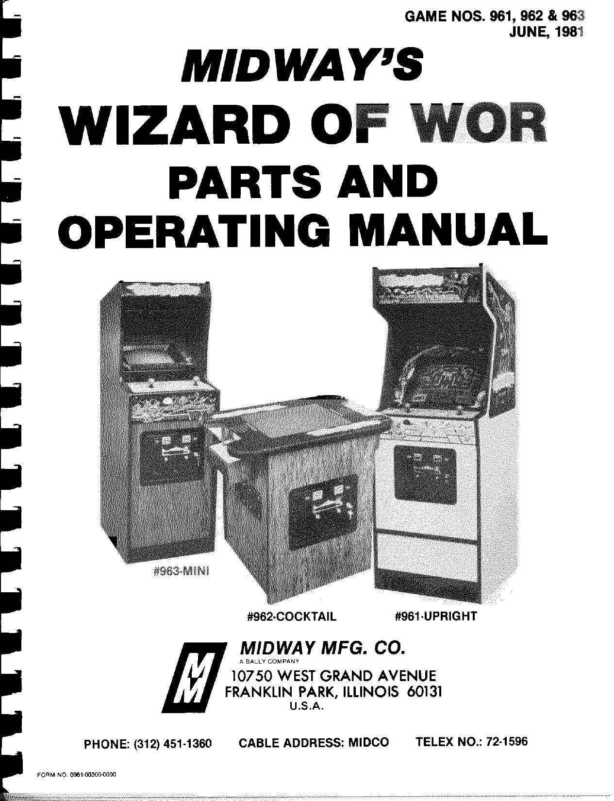 Wizard of Wor (Parts & Operating) (U)