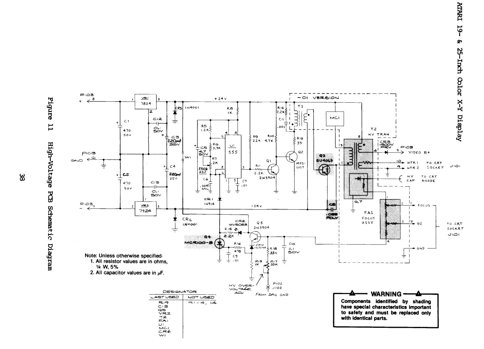 Wintron Atari 19 & 25in Color XY Display (Schematics) (U)