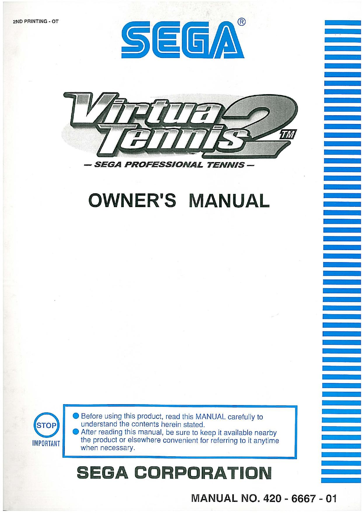 Virtua Tennis 2 manual