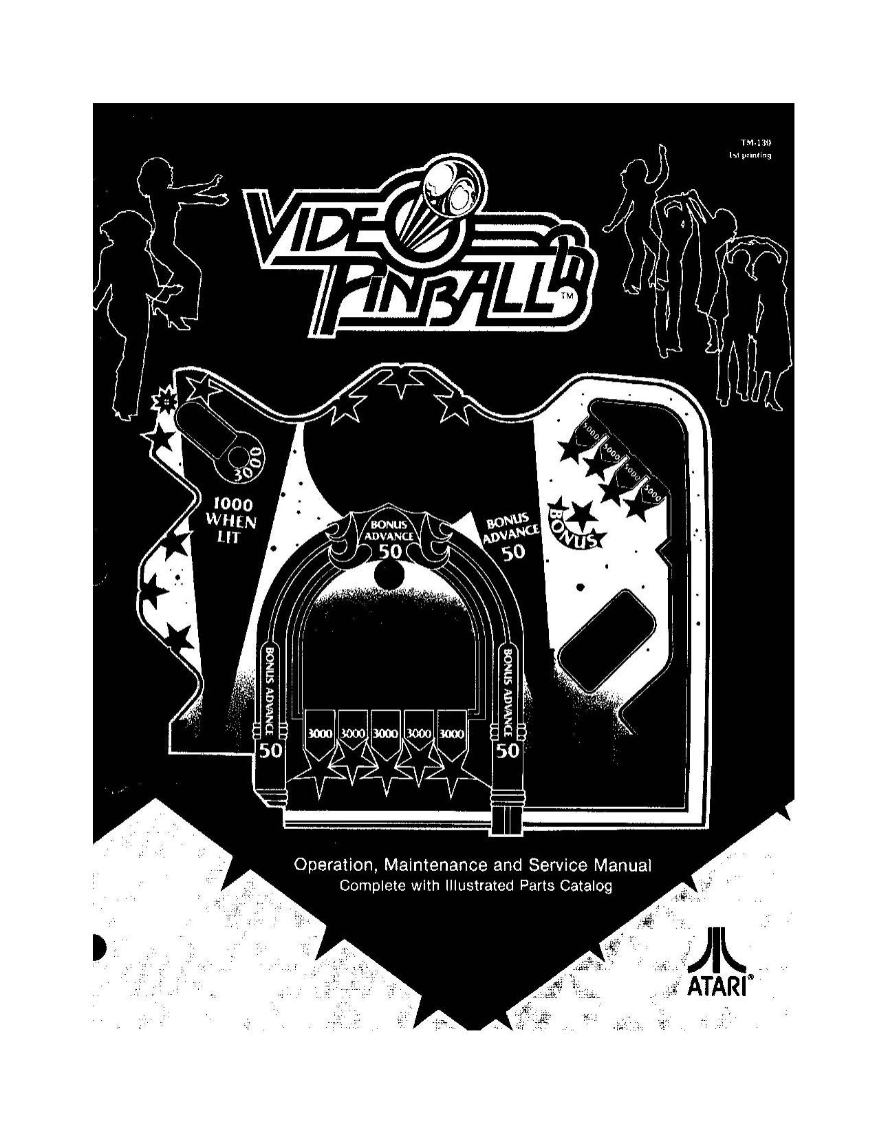 Video Pinball (TM-130 1st Printing) (Op-Maint-Serv-Parts) (U)