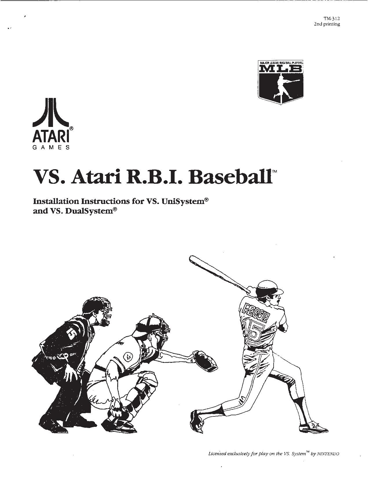 VS RBI Baseball (TM-312 2nd Printing) (Install Ins for Uni & Dual) (U)